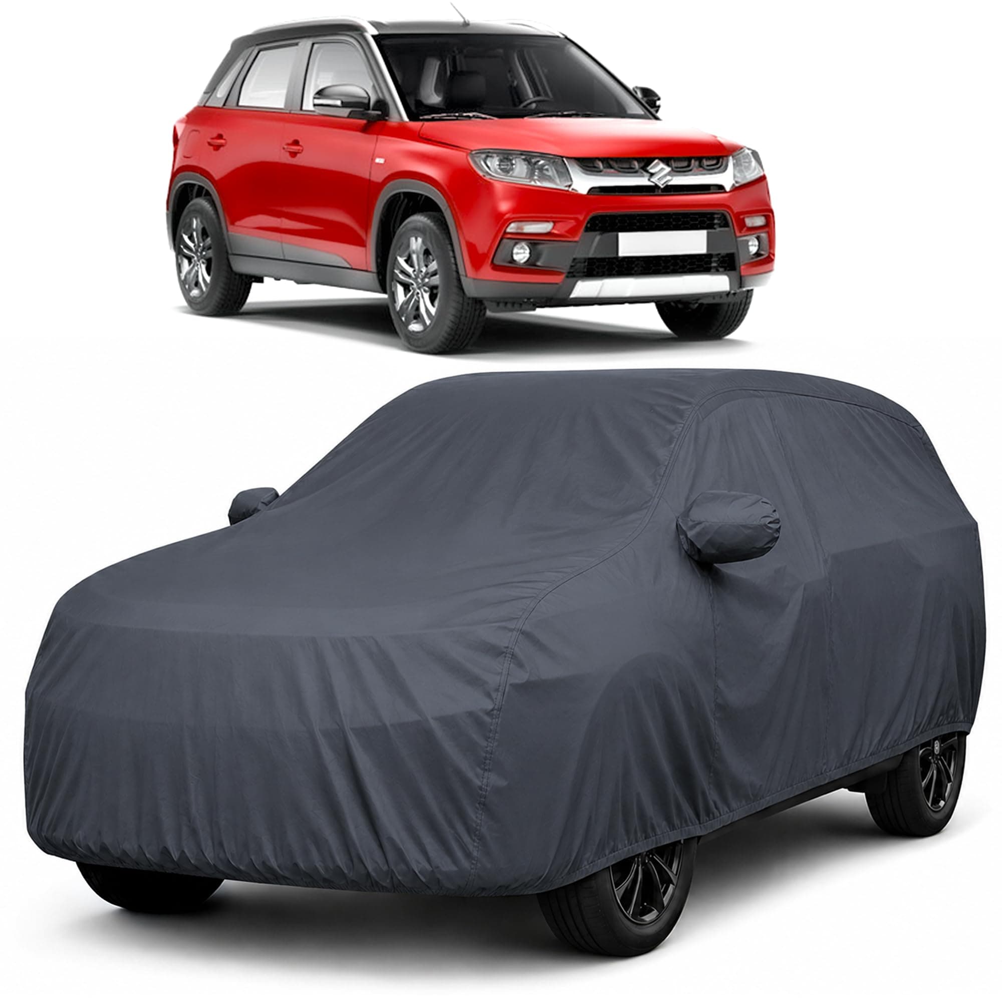 Autofact Premium Car Cover for Brezza 2016-2021 | All Weather Waterproof Full Body Car Cover | Light-Weight Triple-Stitched Outdoor Shield with UV Protection, Dustproof & Heat-Resistant