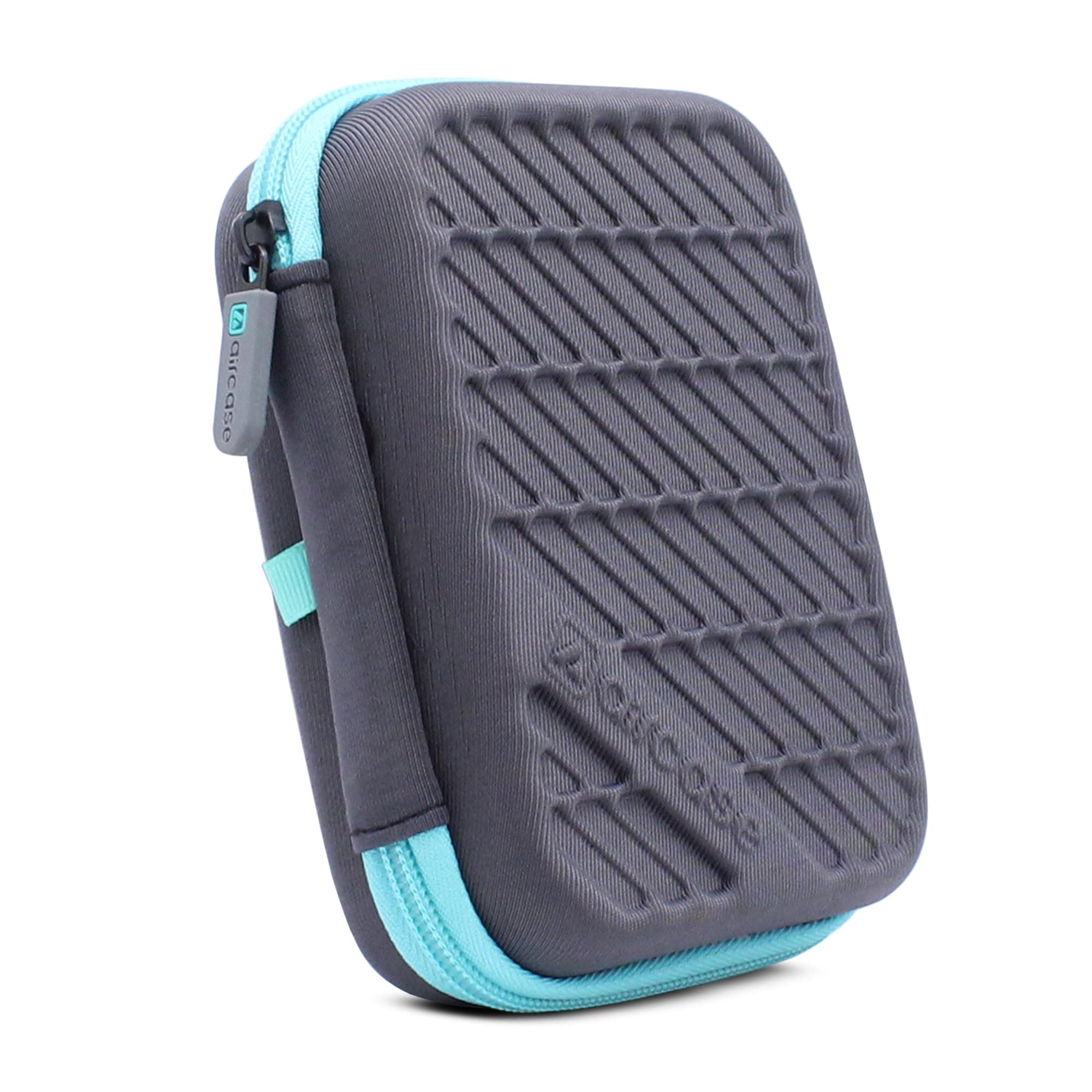 AirCase Hard Disk Cover Case 2.5 Inch HDD SSD - Double Padded EVA Hardshell | Fits 2 Drives | Mesh Pocket for USB Cable, Earphone, Charger | Travel Organiser(Grey)
