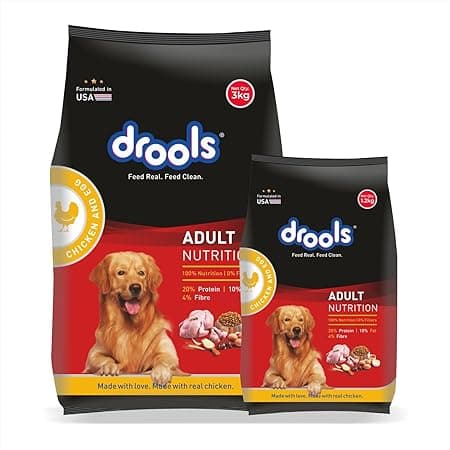 Drools Adult Dry Dog Food 4.2kg (3kg + 1.2kg Free) | Chicken & Egg Flavour | Supports Active Behaviour | Digestive Health & Immunity | Better Digestibility