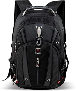 SWISS MILITARY Luxury 32L Laptop Backpack with USB & AUX Port, Tear-Resistant 1000D Polyester, Fits 15.6 Inch Laptop, Travel, Office & College Bag for Men & Women with Padded Back & Straps