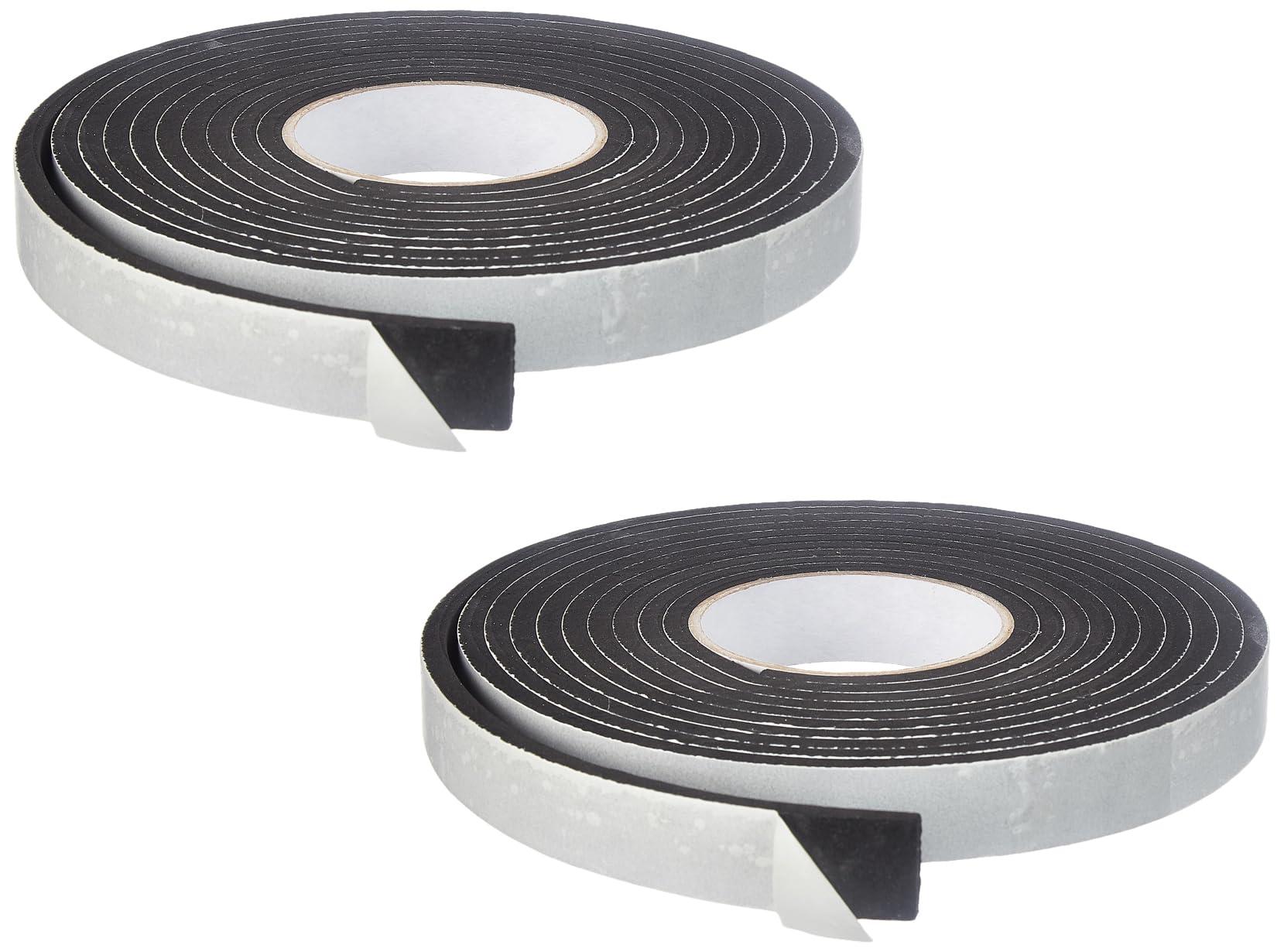 Amazon Basics Single Side High Density Self Adhesive Foam Seal Tape, Weather Stripping Doors and Window Insulation Soundproofing- 24MMX5MTR-6MM - Pack of 2