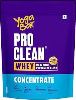 Yogabar ProClean Whey Protein Concentrate 1kg | 27g Protein per Serve | Unflavoured Whey Protein Powder | Clean & Light | Patented & Clinically Tested Pro-Absorb Blend