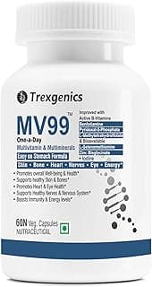 Trexgenics MV99 Multivitamin One-a-day Easy On Stomach - Complete Daily All you need with Multiminerals & Micronutrients for Men & Women (60 Veg. Capsules) (1)