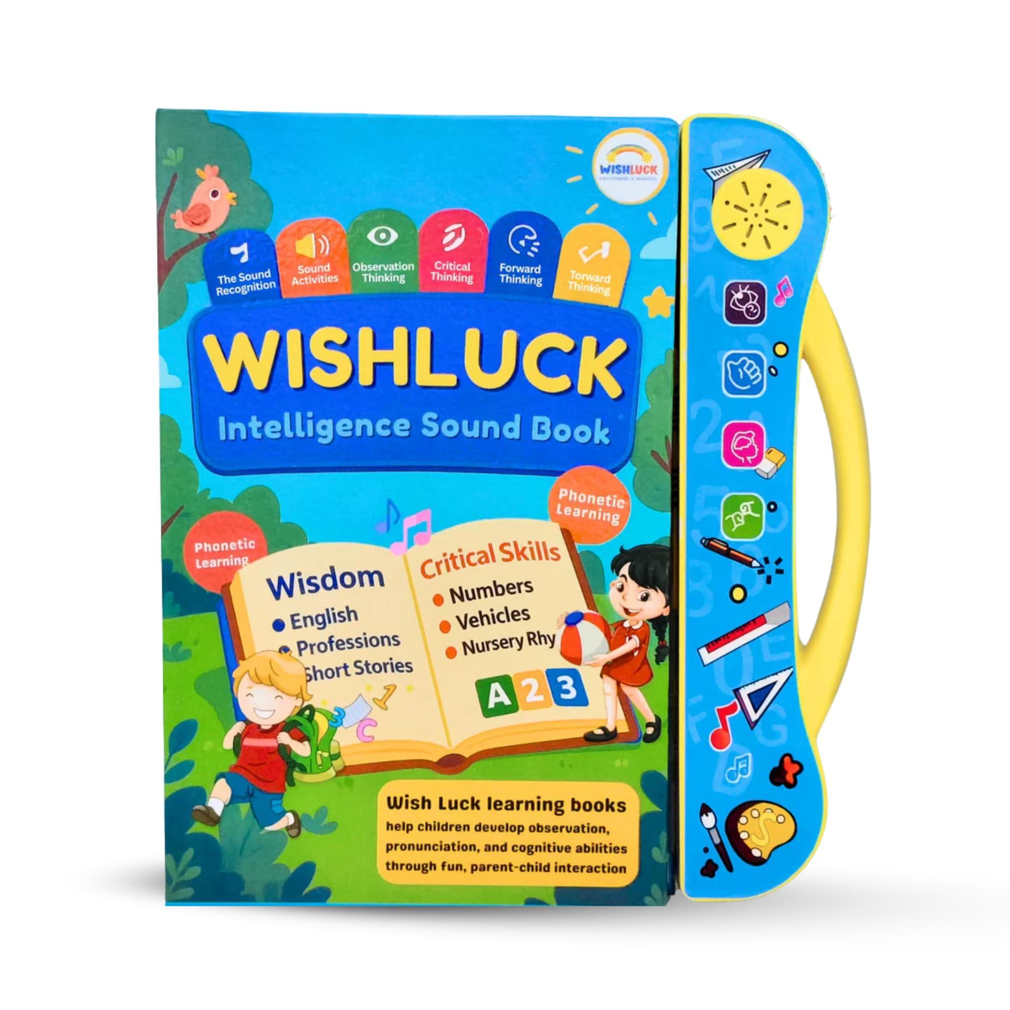 WishLuck Smart Readers™ Early Learning Study E-Book for Kids 3 to 7 Years - Interactive Speech Development Toy with Sounds, Stories and Words, Screen-Free Educational Activity for Toddlers