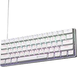 Zebronics Mechanical Keyboard, Silent Linear Red Switches, 61 Keys Layout, 26 Key Anti Ghosting, Double Shot Keycaps, 17 LED Modes, Media Controls, 1.5m Cable (Max Ninja 61, White)