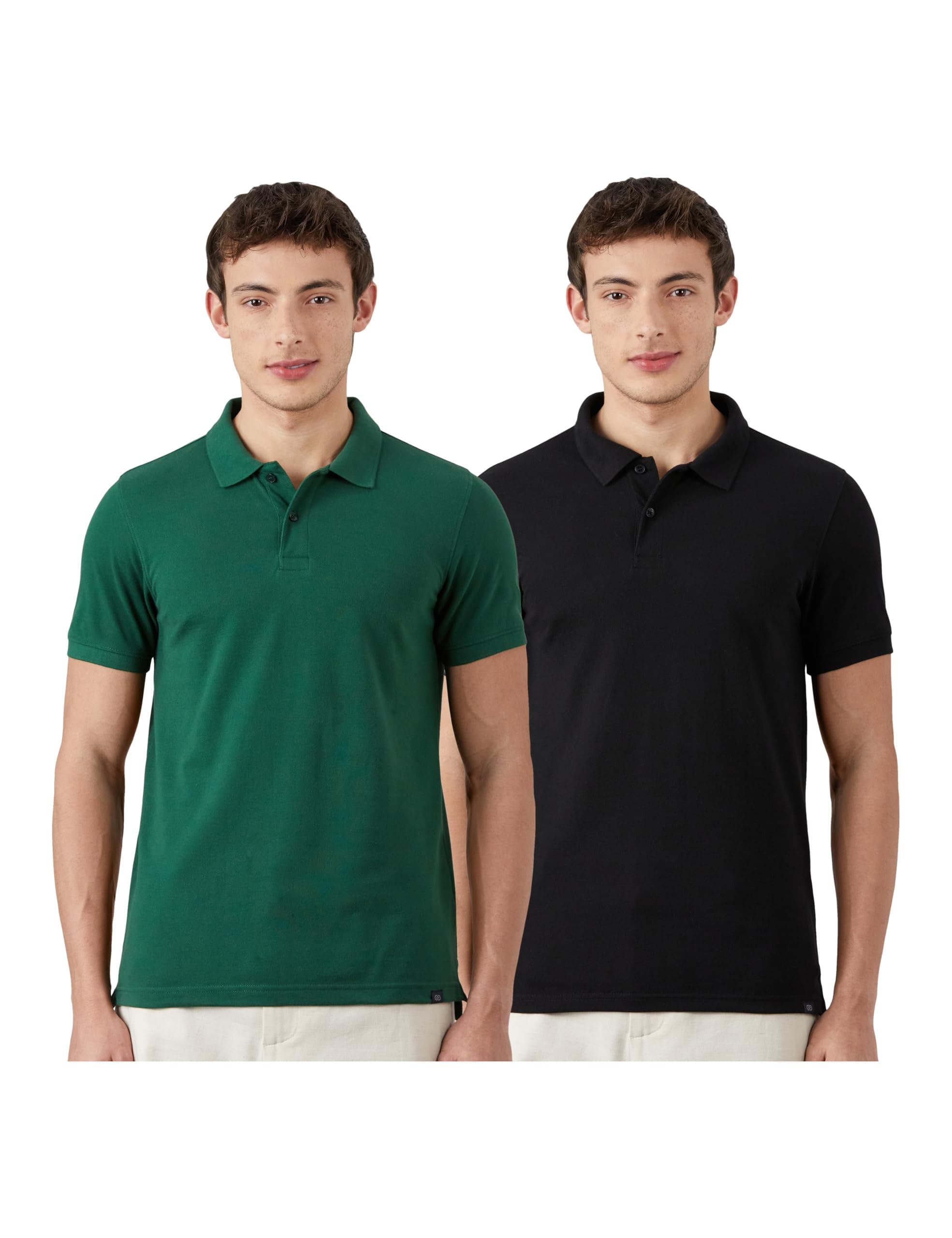 Amazon Brand - Symbol Men's Cotton Rich Solid Polo Tshirt | Collar Tshirts | Half Sleeves | Plain-Regular Fit (Available in Plus Size and Combo Pack of 2)