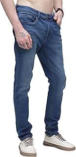 TURMS Men's Anti Stain Jeans 30 Days No Wash Anti Odor Casual Mid Rise Denim Pants | Traveler Comfort Stretchable Breathable Cotton Rich
