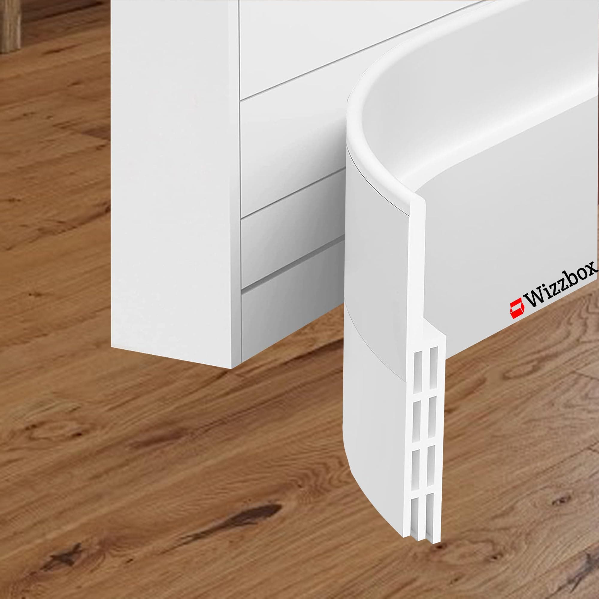 Wizzbox Silicon Door Bottom Sealing Strip | Self Adhesive Door Gap Filler Rubber | Door Bottom Sealing Strip Guard | Protector from Cockroach, Insect, Bugs, Air & Dust | 39 INCHES (White)