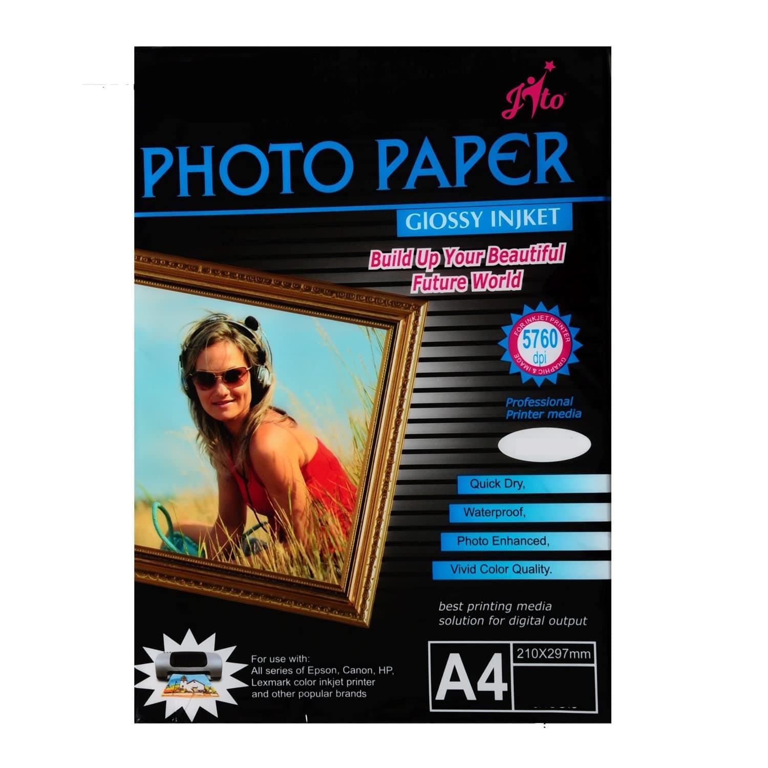 Jito JT 180-50 Glossy Photo Paper, 180 gsm, 50 Sheets A4 Size