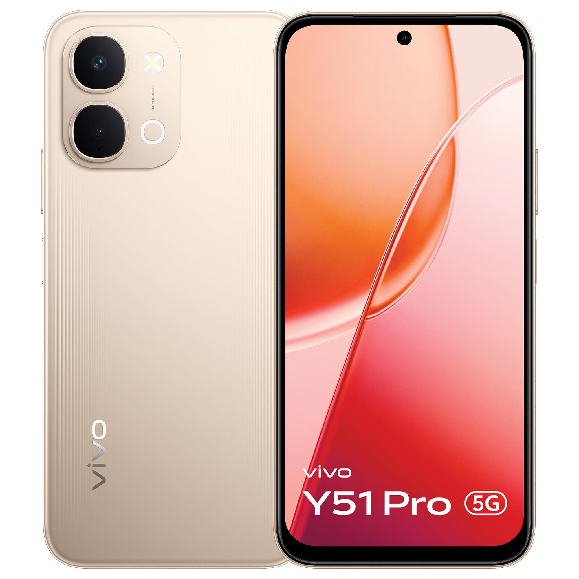vivo Y51 Pro 5G (Golden Mist, 8GB RAM, 128GB Storage) with No Cost EMI/Additional Exchange Offers