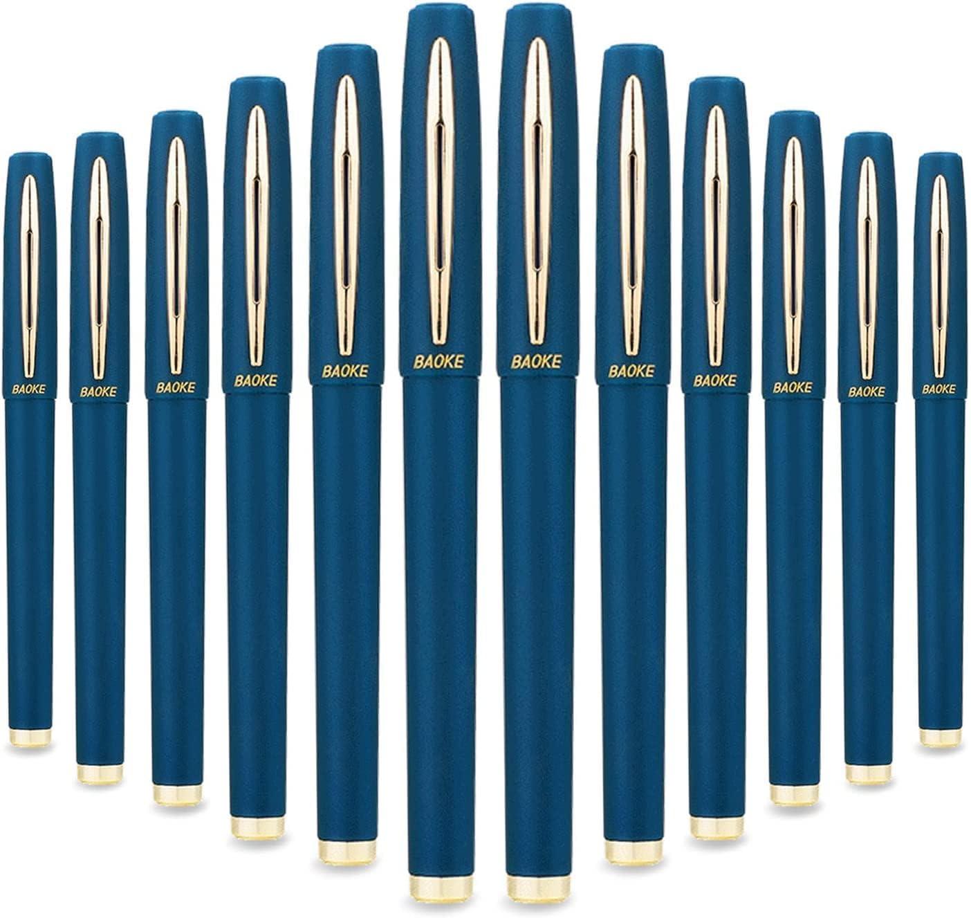 worison Baoke 12pcs Gel pen Ink Roller Ball Pen, 1.0 mm (Blue)