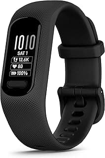 Garmin Vivosmart 5 with OLED Display, Health and Fitness Tracker,SPO2 and 24/7 Heart Rate, Battery Upto 7 Days, Advance Sleep Monitoring and Stress Tracking, 5ATM Water Rating - Black with Large Band