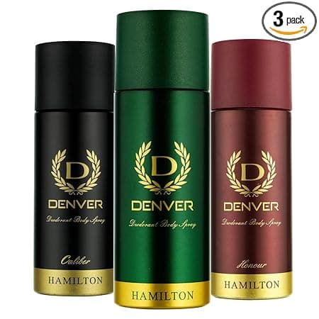 DENVER Hamilton, Caliber & Honour Deodorant - 150ML Each (Combo pack of 3)| Long Lasting Fragrance Body Deodorant Spray for Men