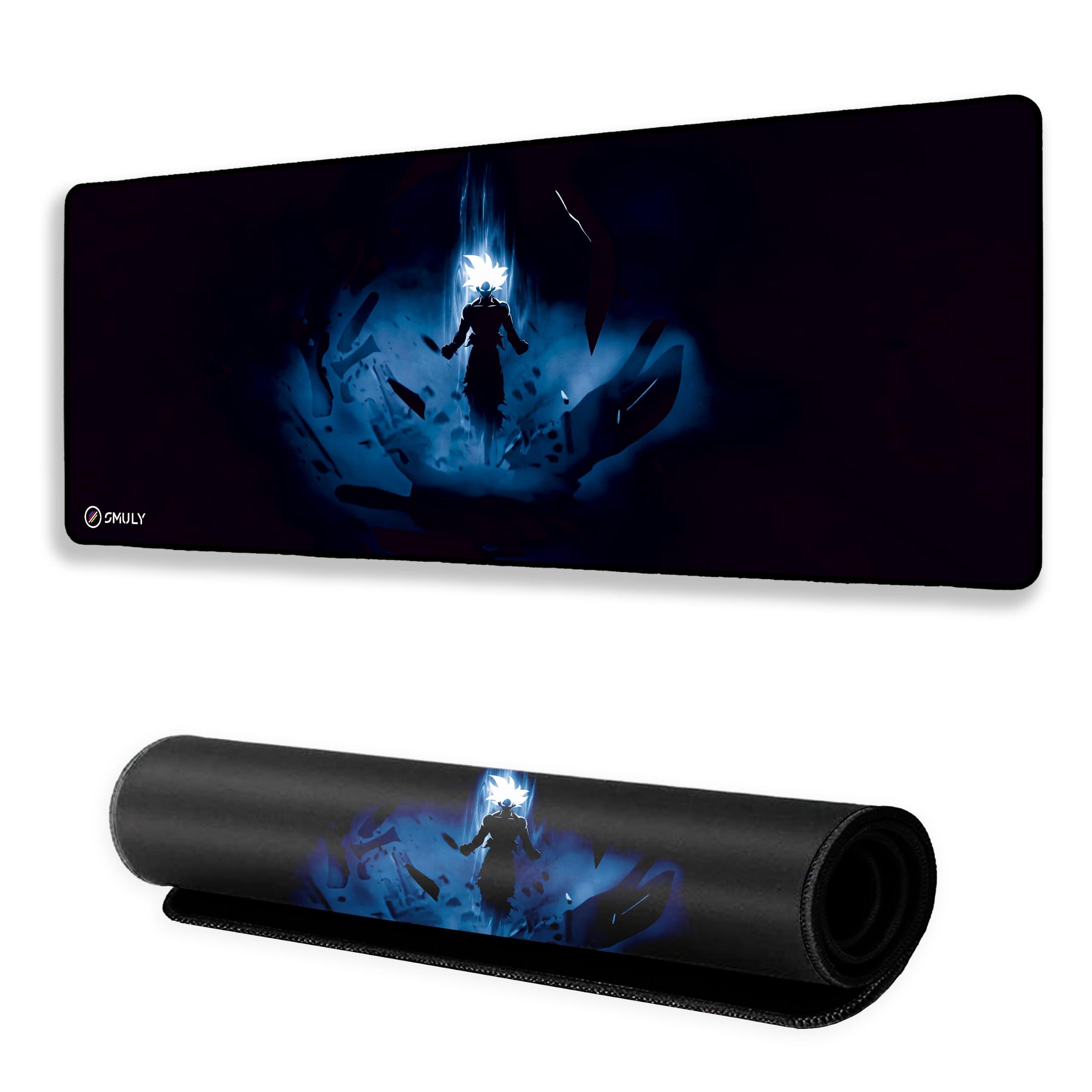 SMULY Blue Energy Warrior Mouse Pad 12×32Inch 3mm Extended Gaming Desk Mat with Anti-Slip Rubber Base Mousepad for Smooth Surface Desk pad for PC & Laptop Use Waterproof & Stiched (Multicolour)Deskpad