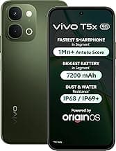 vivo T5X 5G (Cyber Green, 8GB RAM, 128GB Storage) | 7200mAh Battery | 50MP Dual Camera | 32MP Selfie Camera | 6.76" FHD+ 120Hz Display | Dimensity 7400 Turbo Processor