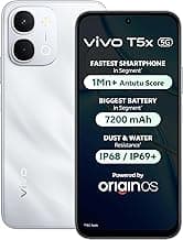 vivo T5x 5G (Star Silver, 8GB RAM, 256GB Storage) | 50MP AI Dual Camera | 32MP Selfie | 6.76" FHD+ Display | 7200mAh Battery | Dimensity 7400-Turbo Processor | Fast Charging | Dual SIM Smartphone
