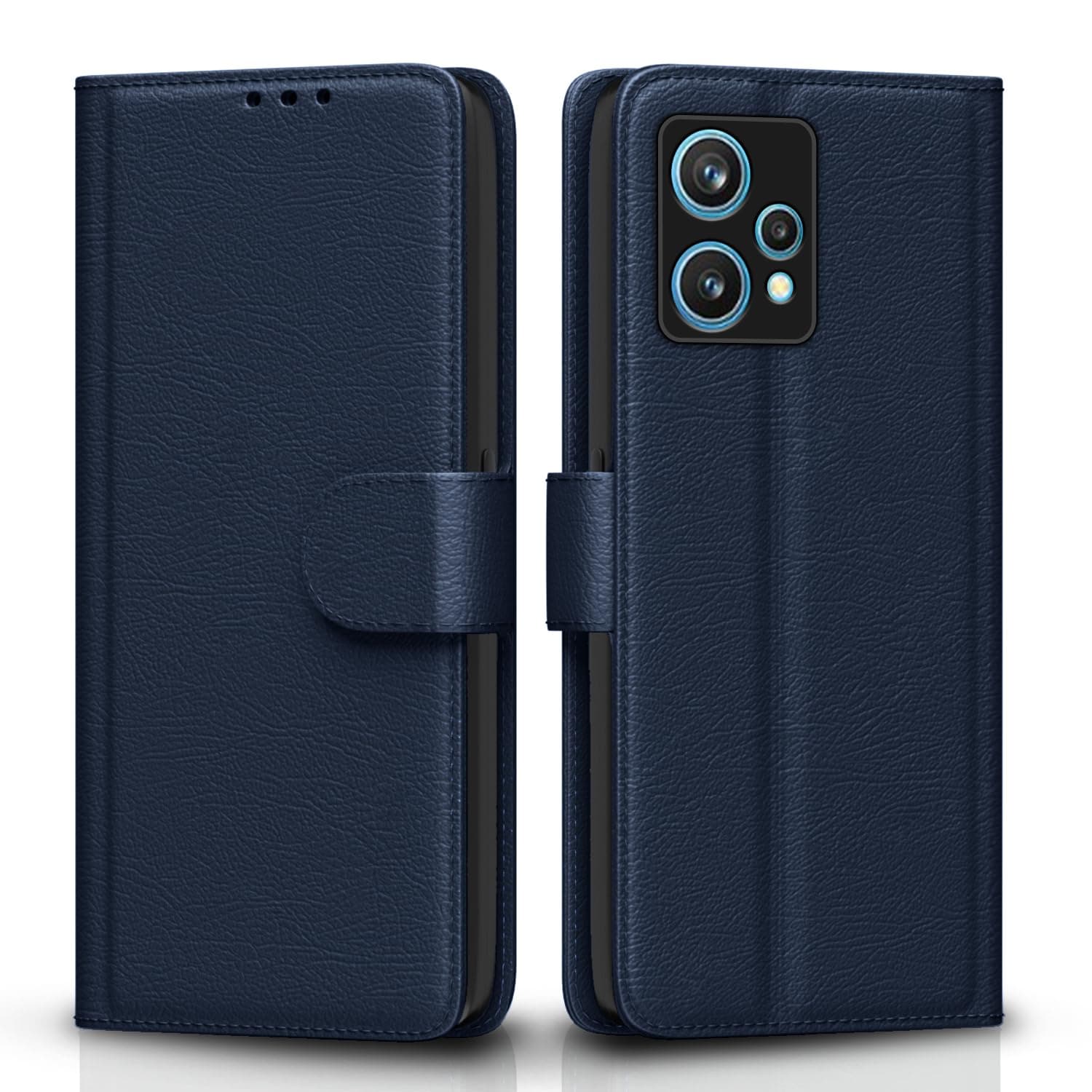 Pikkme Flip Cover for Realme 9 Pro Plus 5G| Leather Finish | Shockproof with Card Pockets & Wallet Stand | Ultimate Protection Case(Blue)
