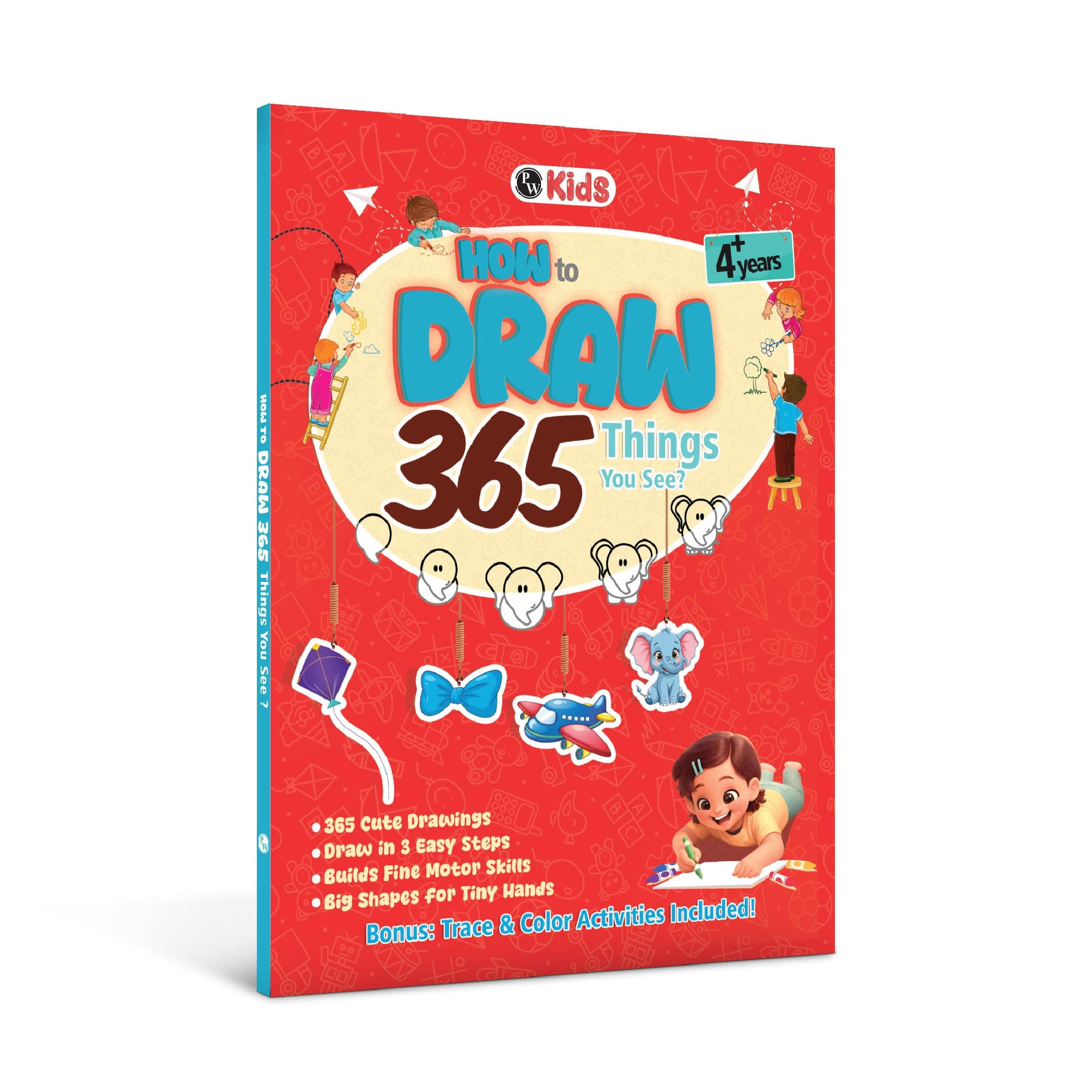 How to Draw Everything You See: 365 Drawing Book For Kids 4+ Years Old | Easy Step By Step Guide For Tracing & Coloring | Fun Themes-Animals, Fruits, Vegetables, Toys | Thoughtful Gift For Children
