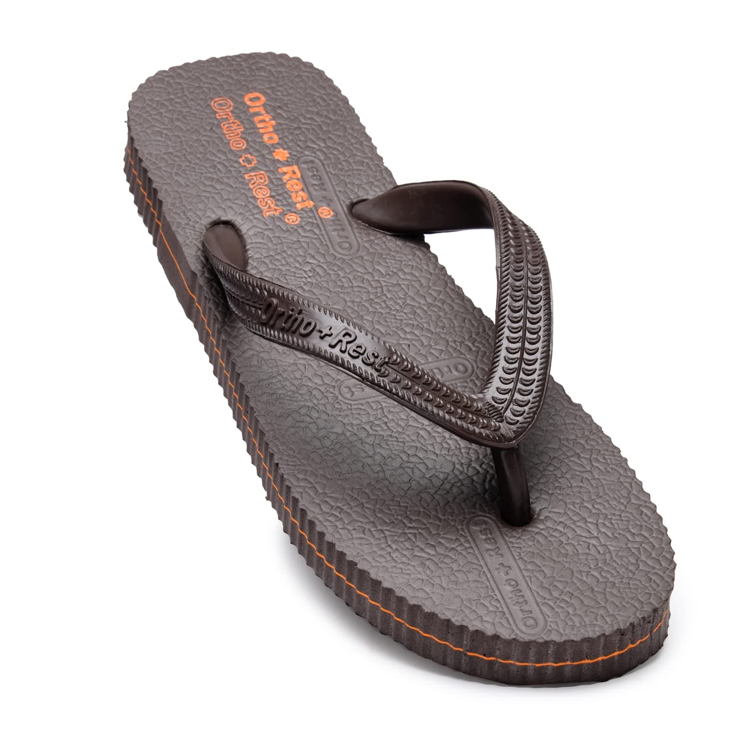 Ortho + Rest Hawaii Chappal Orthopedic Comfort Ortho Care, Bathroom Rubber Flip-Flops (Brown, 6)