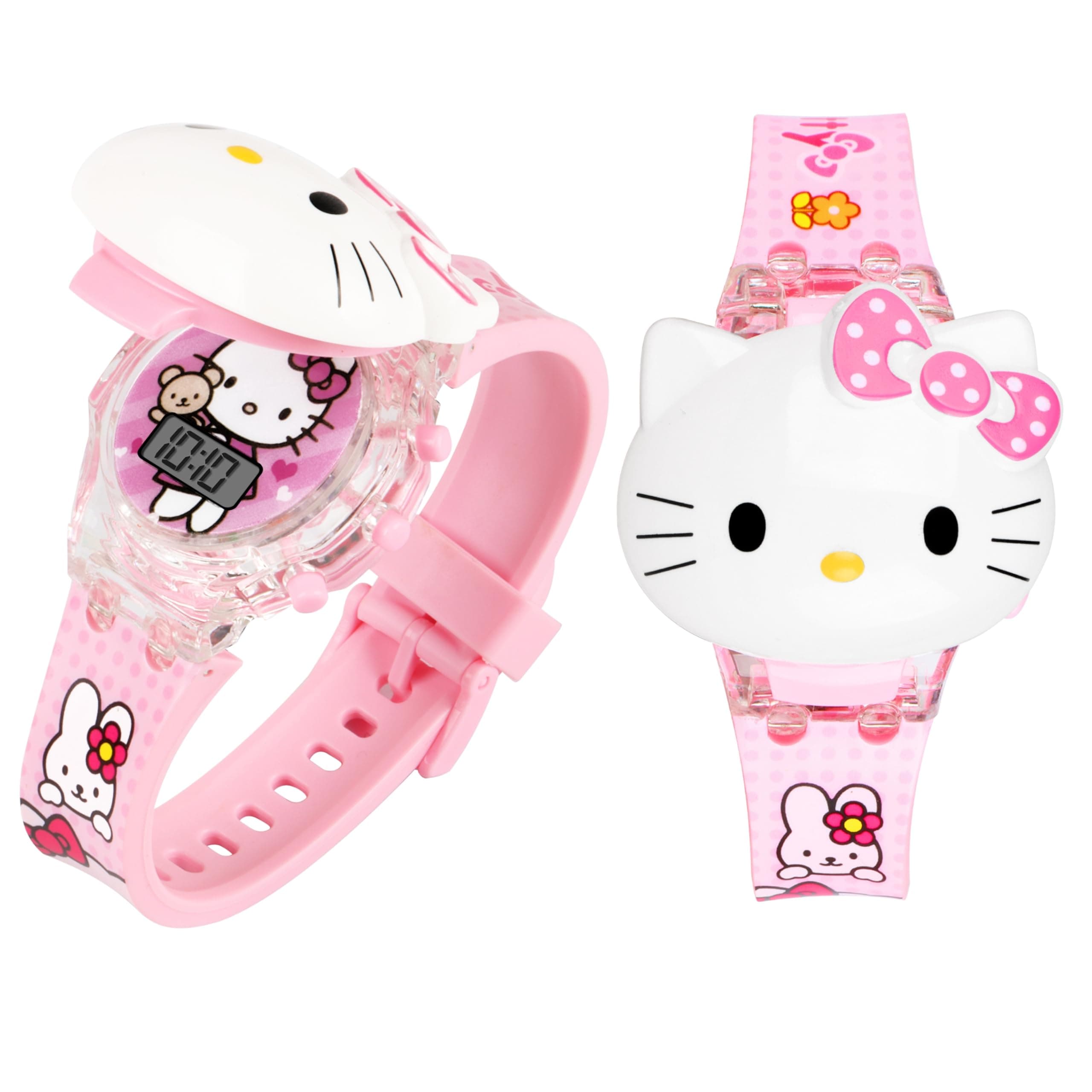 Matrix Kids Edition 3D Face Digital Watch for Kids with Disco Lights & Music (Pink)