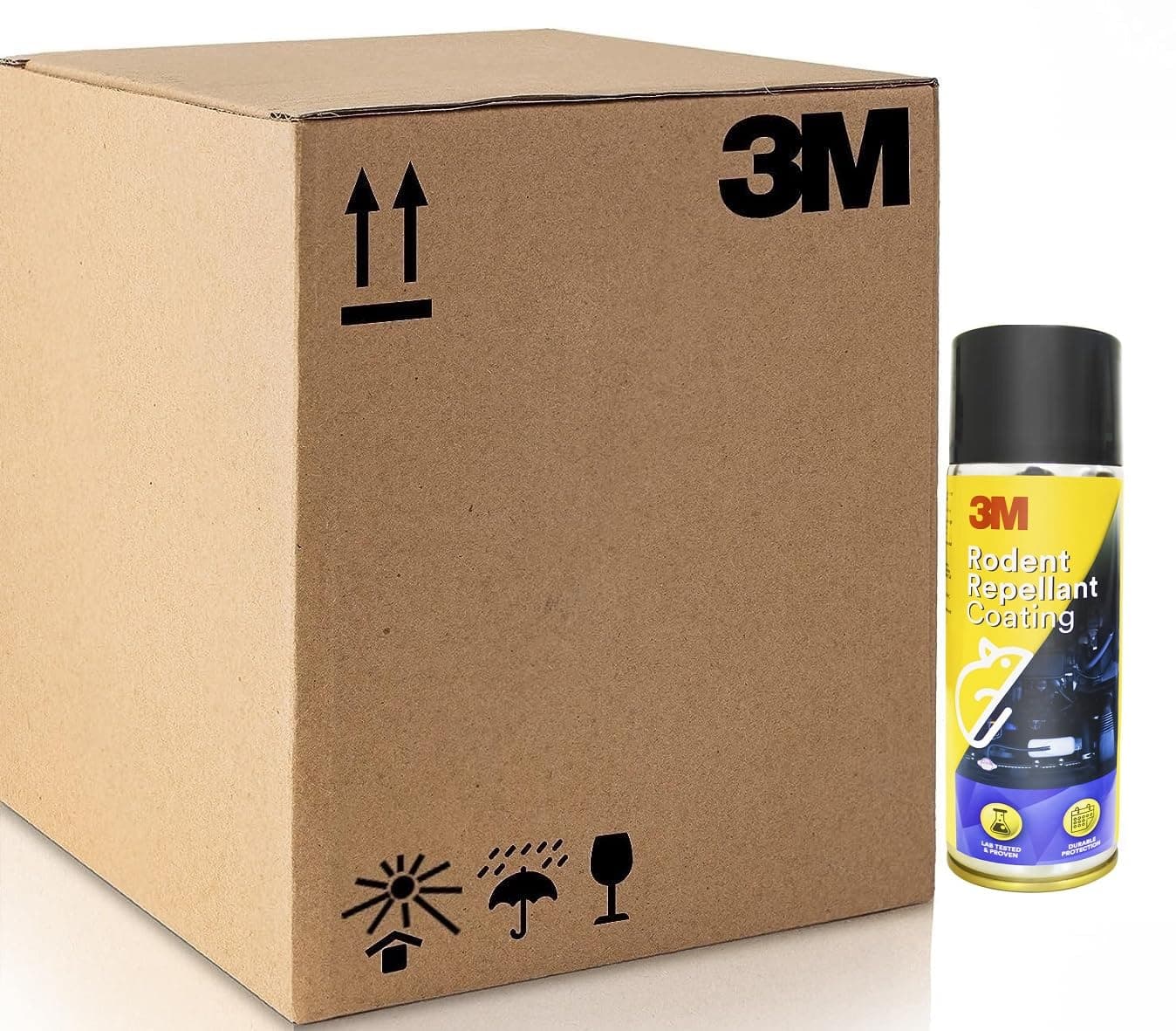 3M Rodent Repellent Coating, Rat Repellent Spray, Prevents Rat Bites in Engine Parts and Wires, Highly Effective, Leak-Free, Easy-to-Spray, Bitter Taste, No Kill-only Repels (Each 250g, Pack of 9)