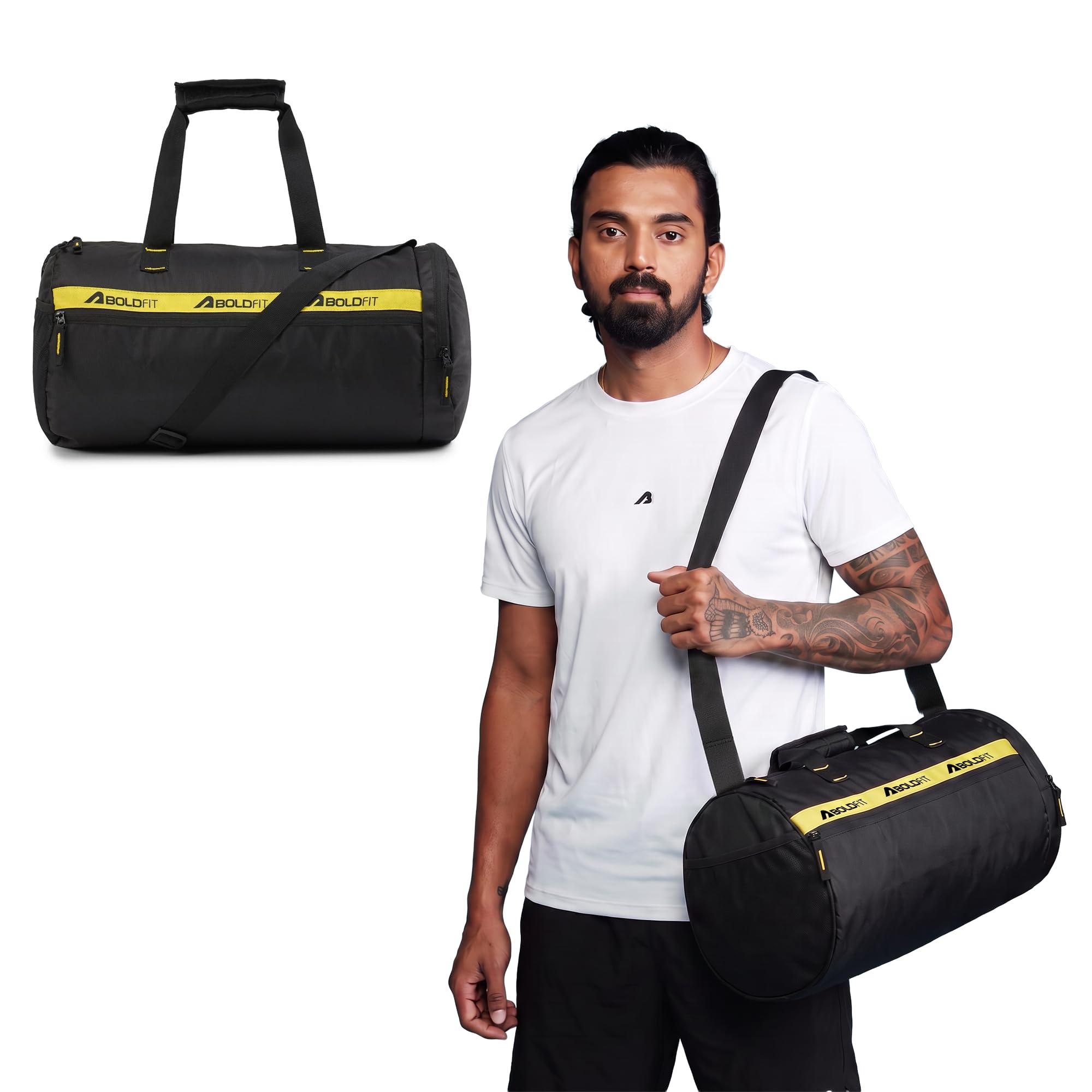 Boldfit Premium Gym Bag for Men & Women, Waterproof & Organized Duffle Bag with Adjustable Shoulder Strap, Gym Bag with Shoe Compartment, 33L Sports Duffel Bags for Women