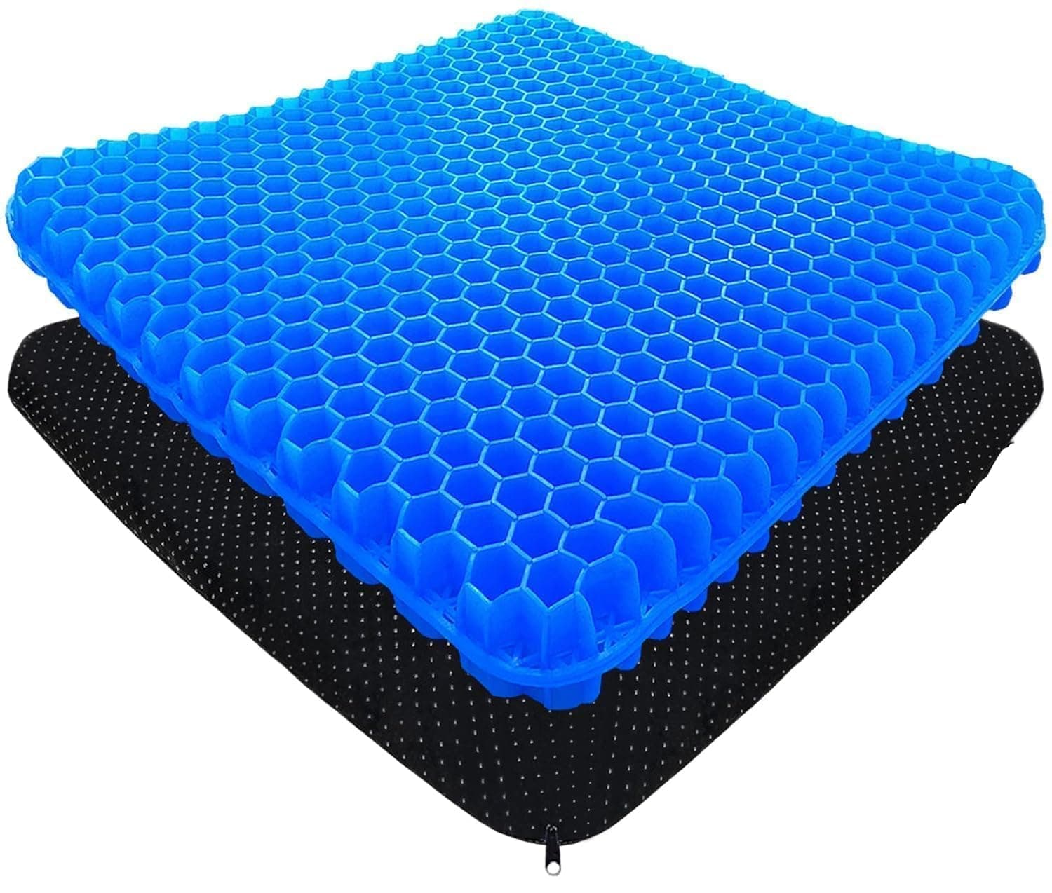 Medical Grade Gel Seat Cushion | Honeycomb Orthopedic Chair Cushion | Breathable Cooling Seat Pad | Non Slip Washable Cover | Office Car Wheelchair Travel Support | Pressure Relief Cushion | Blue