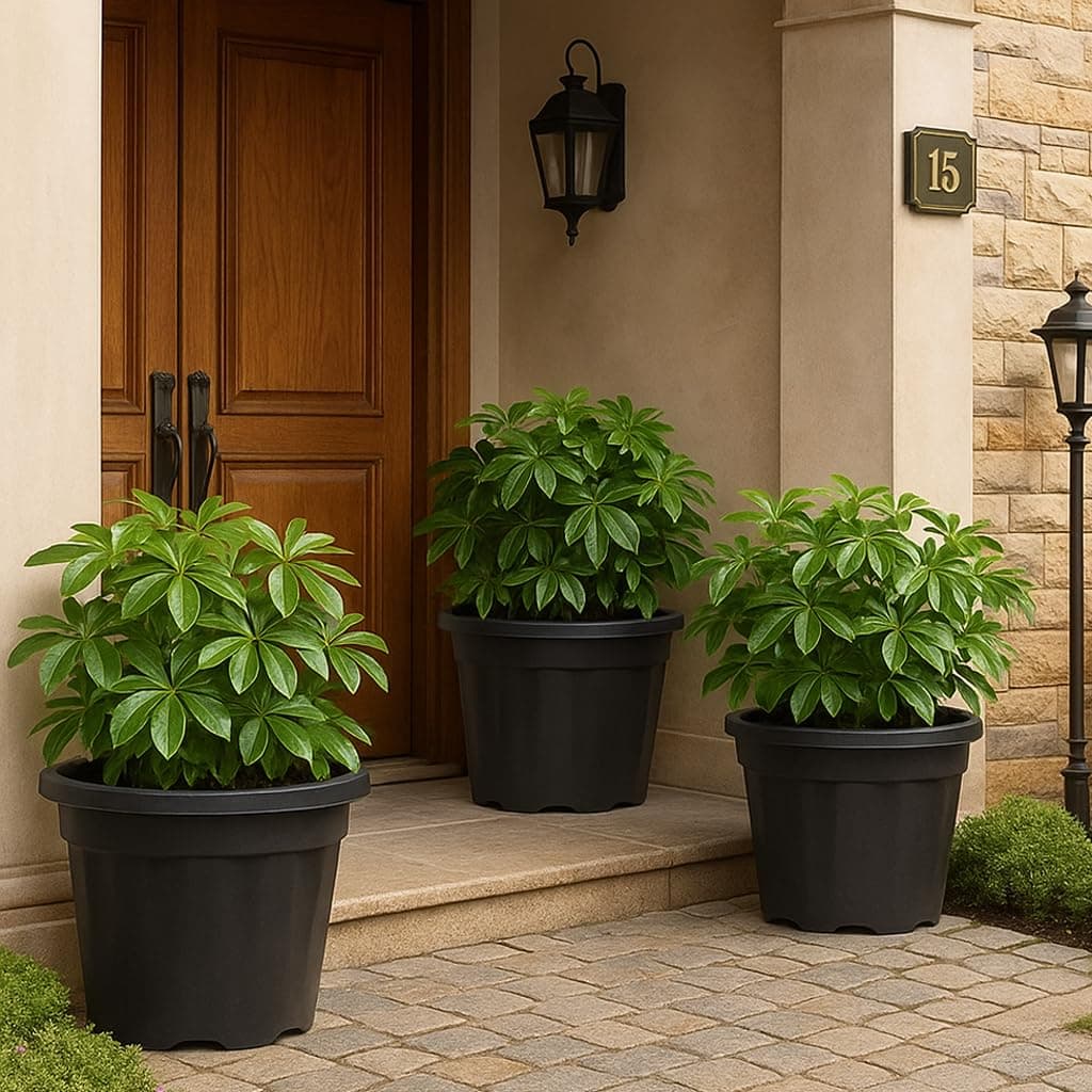 UGAOO UV Treated Large Plant Pots for Big Size Plants(18 inch Black Color Set of 3 Large Planters)