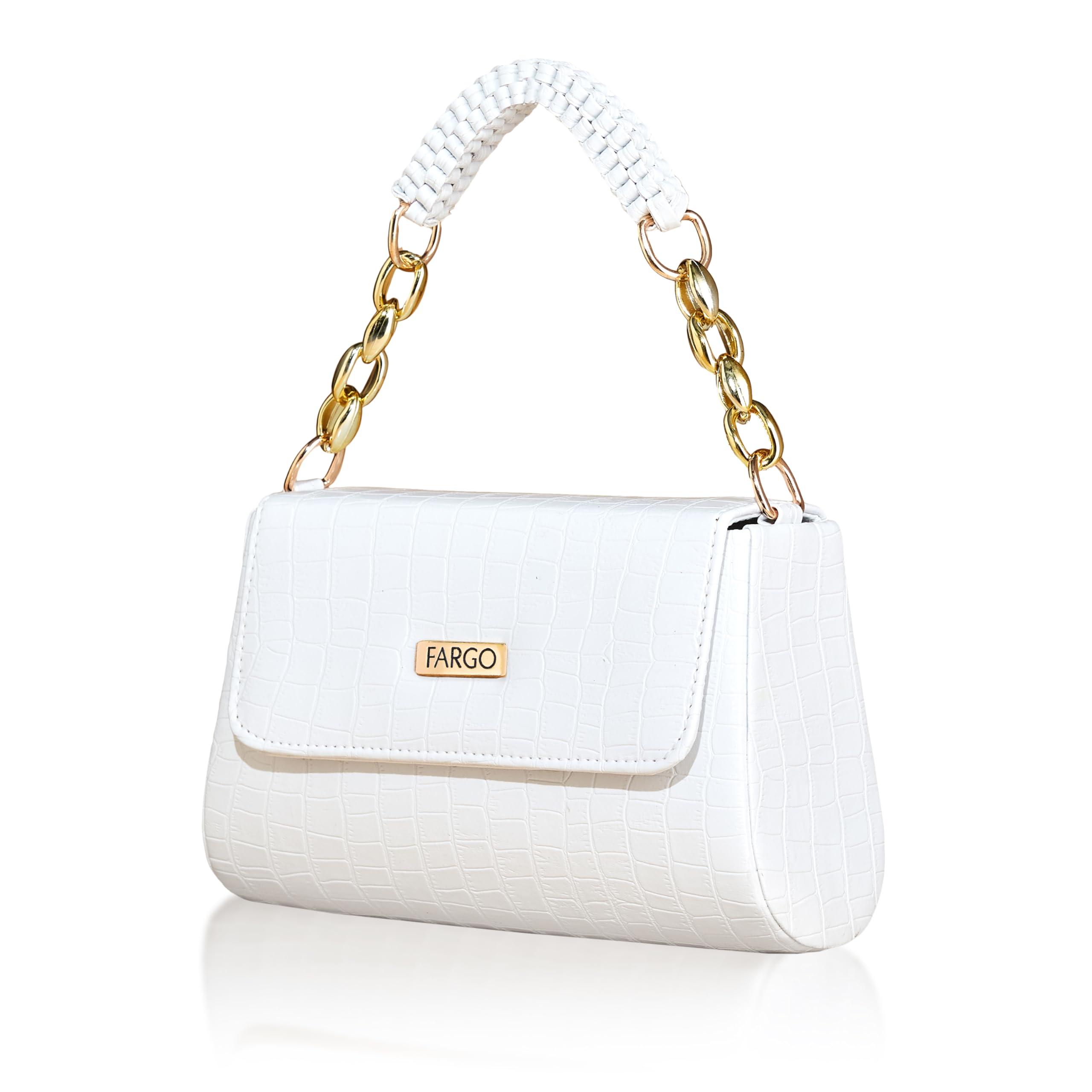 Fargo PU Women's Sling Bag Handbag For Women (White)