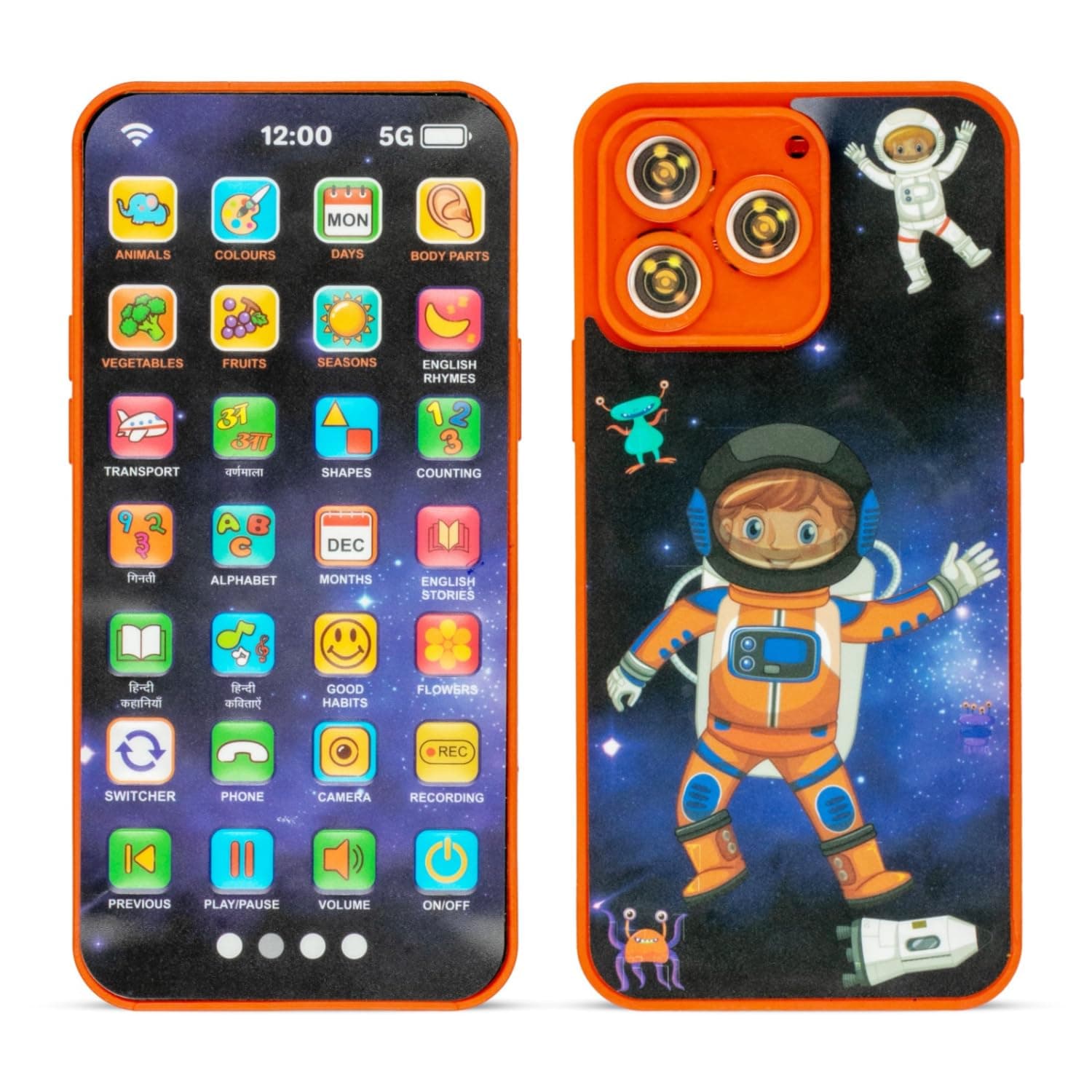 Educational Phone Toy for 2-12 Years Kids Rechargeable 24 Modes Talking Baby Smart Phone Mobile Toy for Boys Girls Christmas Gift Birthday Surprise (10 Languages) (Multicolor)