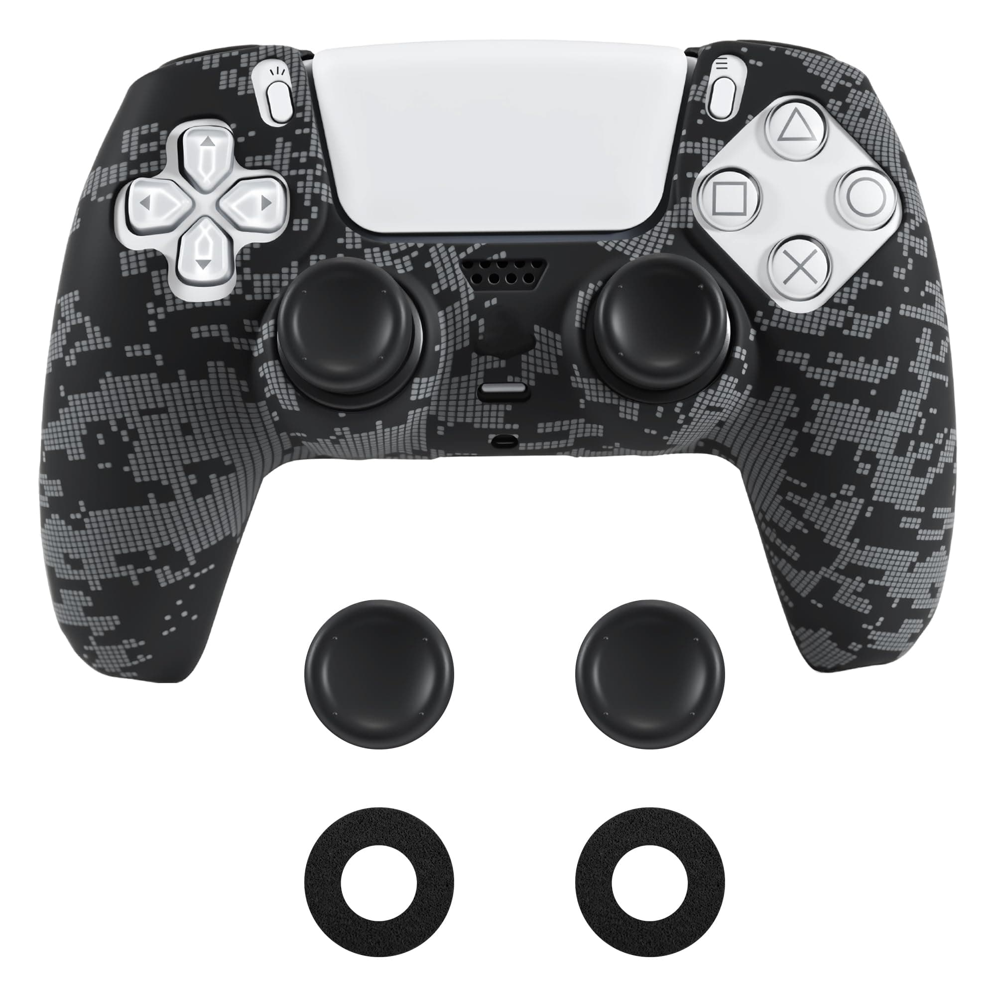 Sounce PS5 Controller Silicone Grip Skin with Thumb Caps, Grey