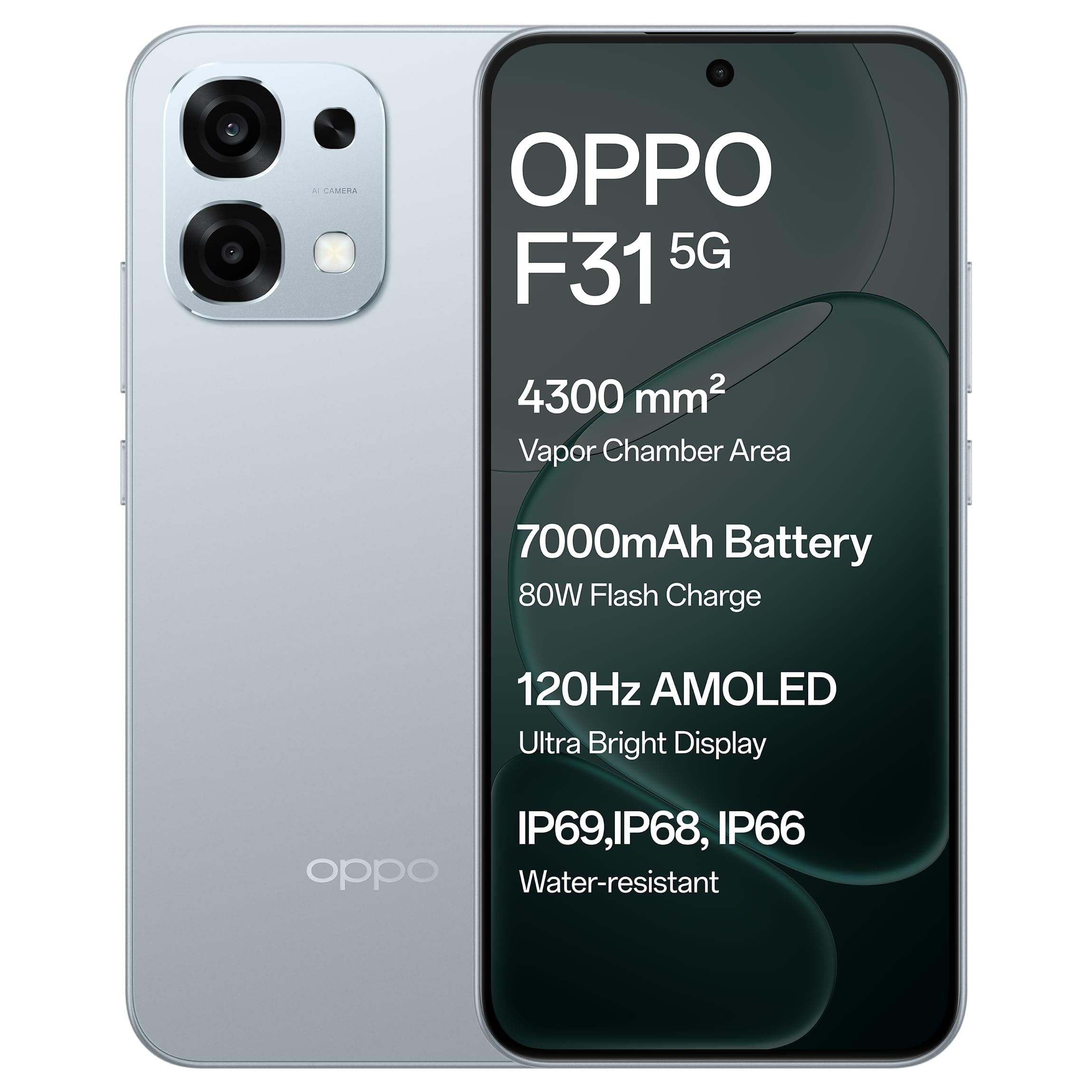 Oppo F31 5G (Cloud Green, 8GB RAM, 128GB Storage) with No Cost EMI/Bank Offers