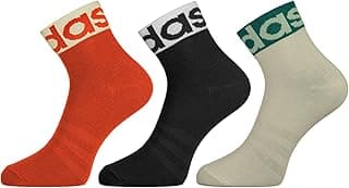 adidas Original Flat Knit Men Ankle Length Cotton Socks - 3 Pairs (6N, Ad-0341, Glory Amber/Black/Alumina)