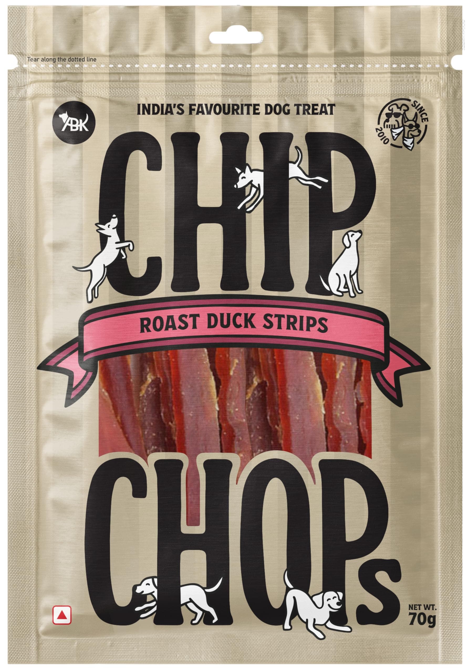 Chip Chops Dog Treat, 70g, Tasty & Nutritious Dog Snack (Duck Strips, Pack of 1)