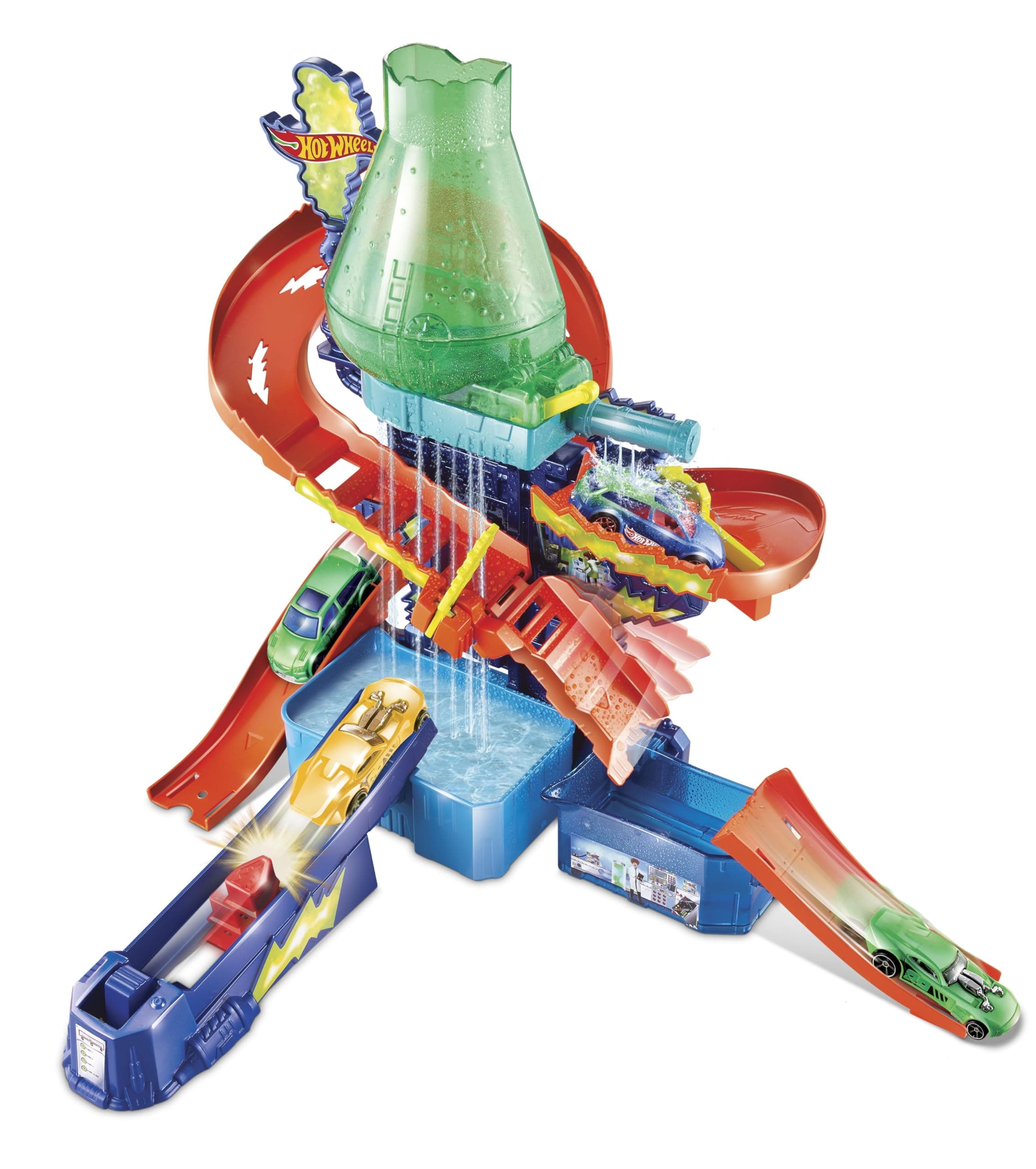 Hot Wheels® Color Shifters™ Science Lab with 1:64 Scale Cars, Track, Waterfall Ages 3 and Older