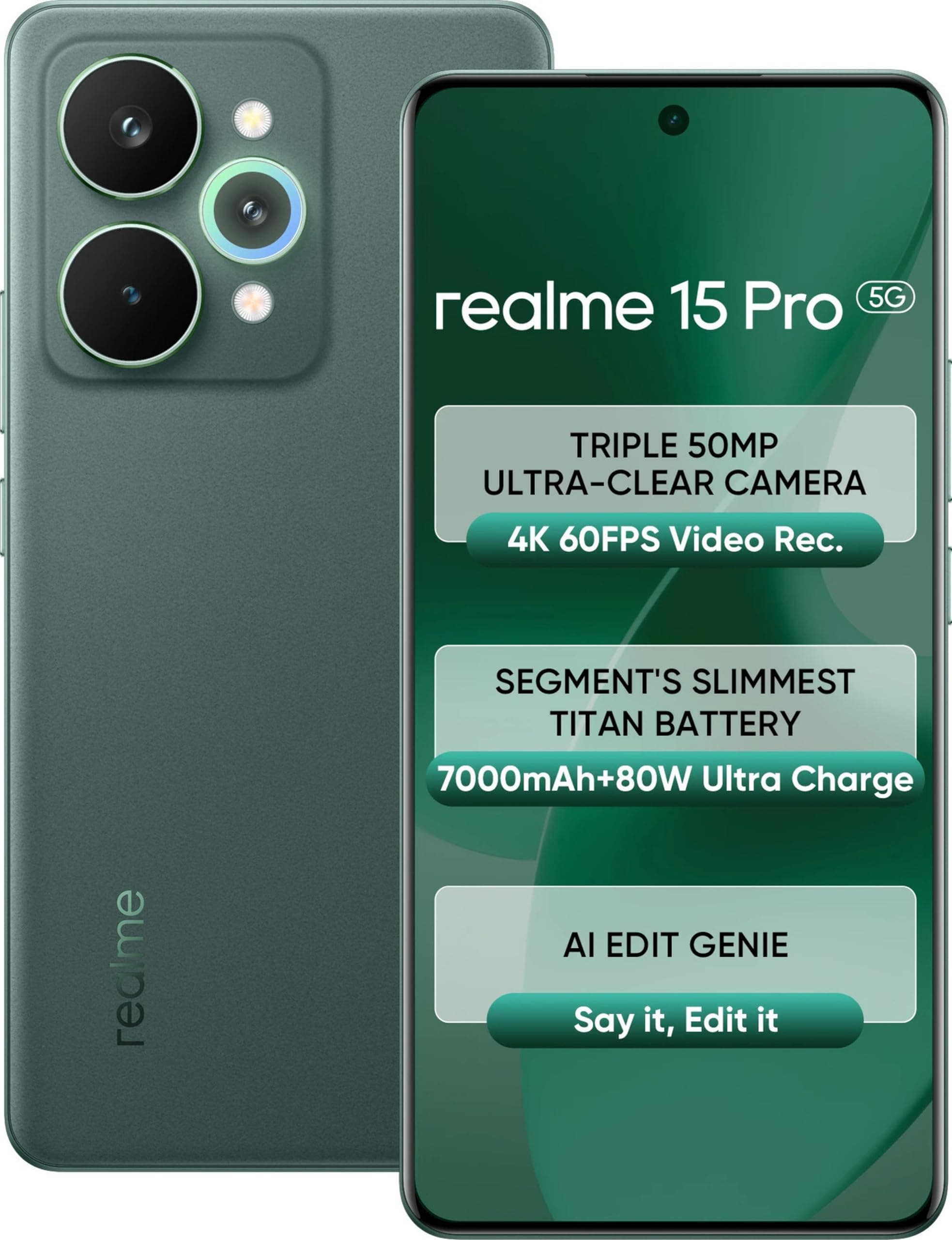 realme 15 Pro (Velvet Green, 8GB RAM, 128GB Storage)