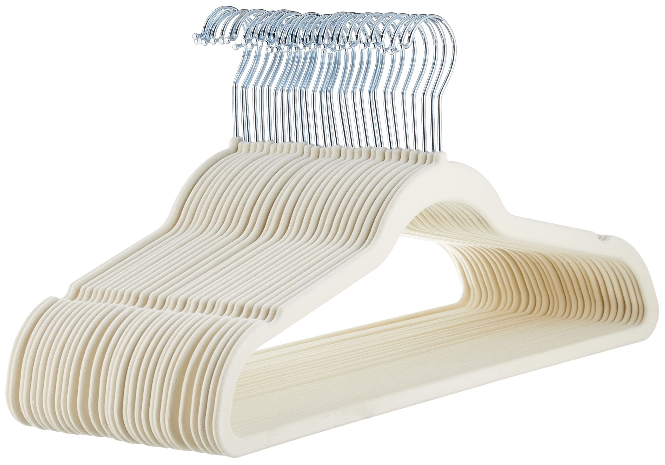 AmazonBasics Velvet Suit Hangers, 30-Pack, Ivory