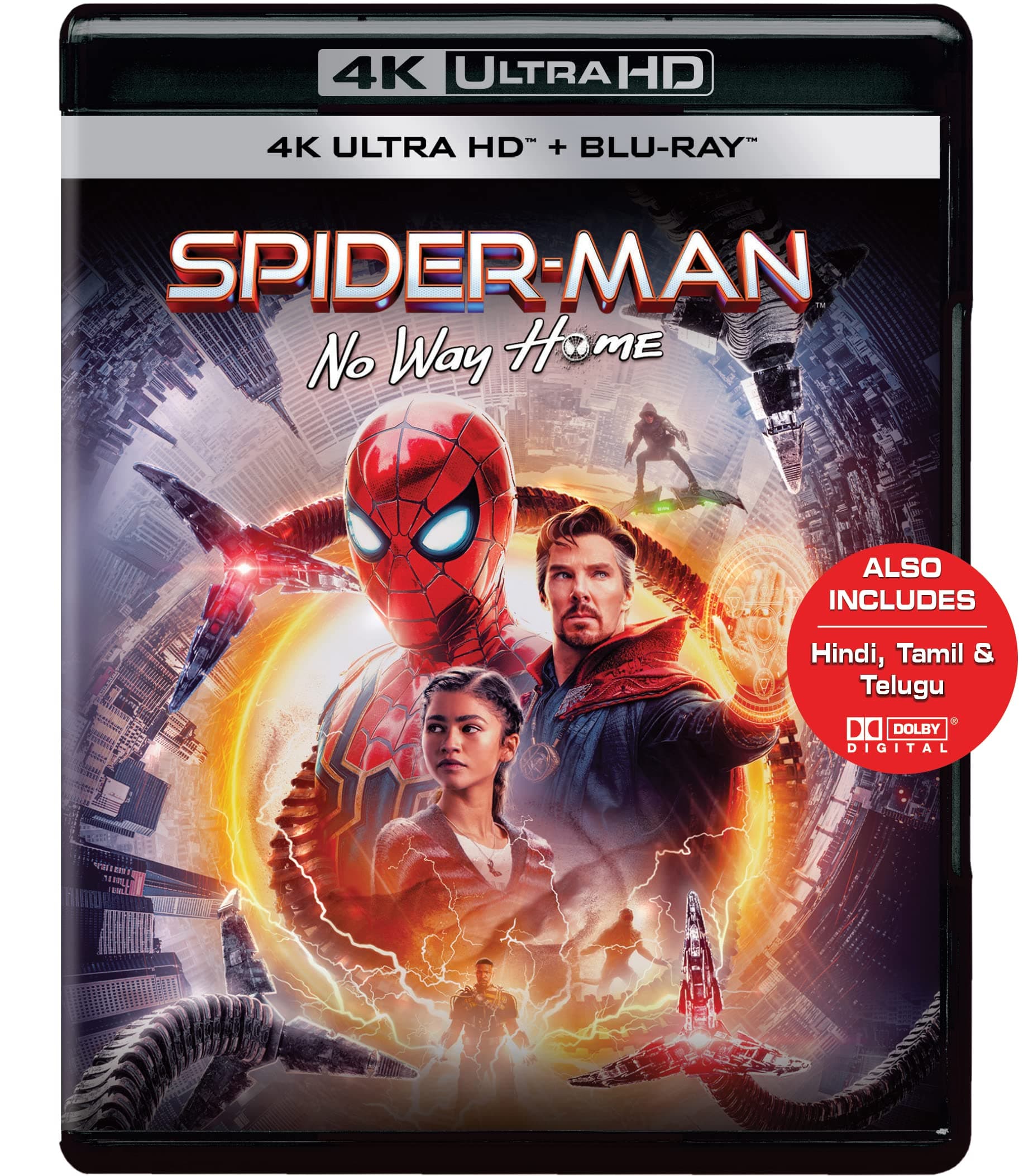 Spider-Man: No Way Home (4K UHD + Blu-ray) (2-Disc) - Includes Hindi, Tamil & Telugu on 4K Ultra HD & Blu-ray