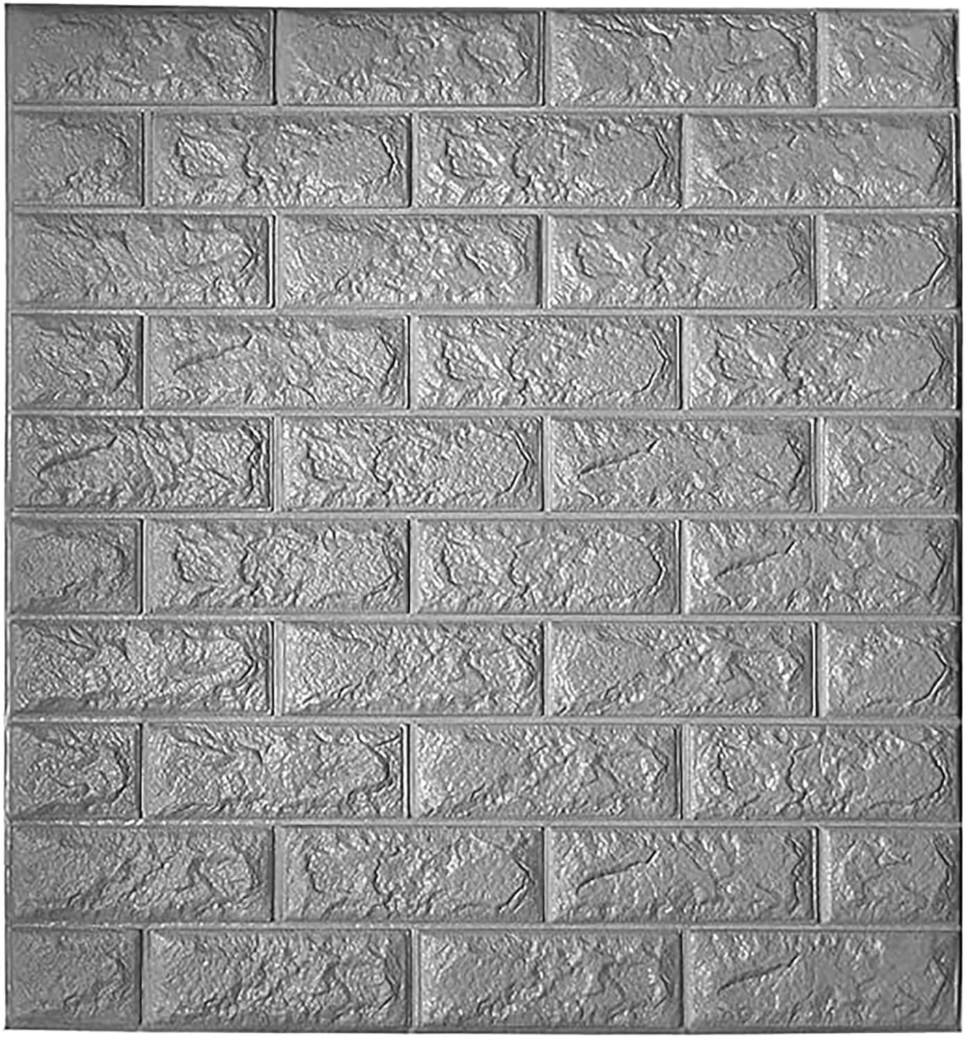 Barebeauty 3D Wall Panel Wallpaper, Self Adhesive PE Foam Brick Sticker, Waterproof Peel & Stick Wall Covering for Home, Bedroom & Living Room Decor, 70 x 77 cm (Pack of 1, 5.8 Sq. Ft. Approx)