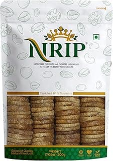 NRIP Premium Dried Afghani Anjeer 200g I Low in Fat | Dry Fruits in Fresh | Healthy Snacks I Rich Source of Vitamins Dietary Fiber | Dry Figs