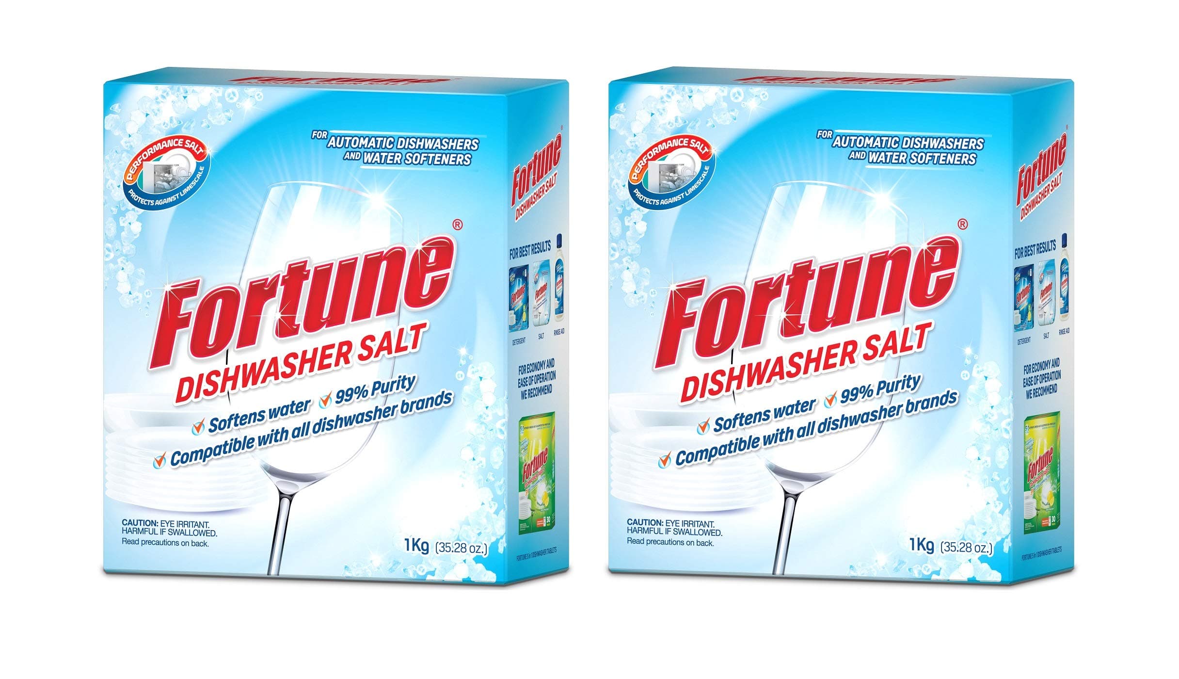 Fortune Dishwasher Salt - 1 Kg (Pack of 2) | Softens Hard Water & Prevents Limescale | Enhances Detergent Performance | For All Dishwashers | 2 Kg