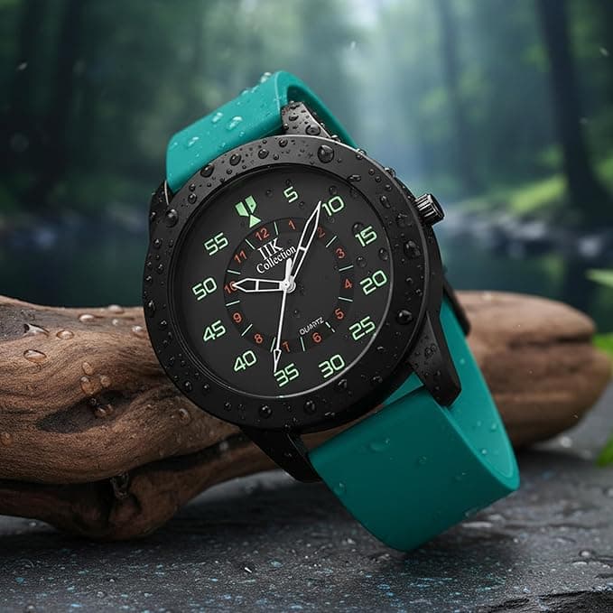 IIK COLLECTION Watches for Men Round Shining Roman Numerical Dial Analogue Men Watch|Long Battery Life with Long Lasting Polish/Adjustable Fixable Silicon Strap|Watches for Boys
