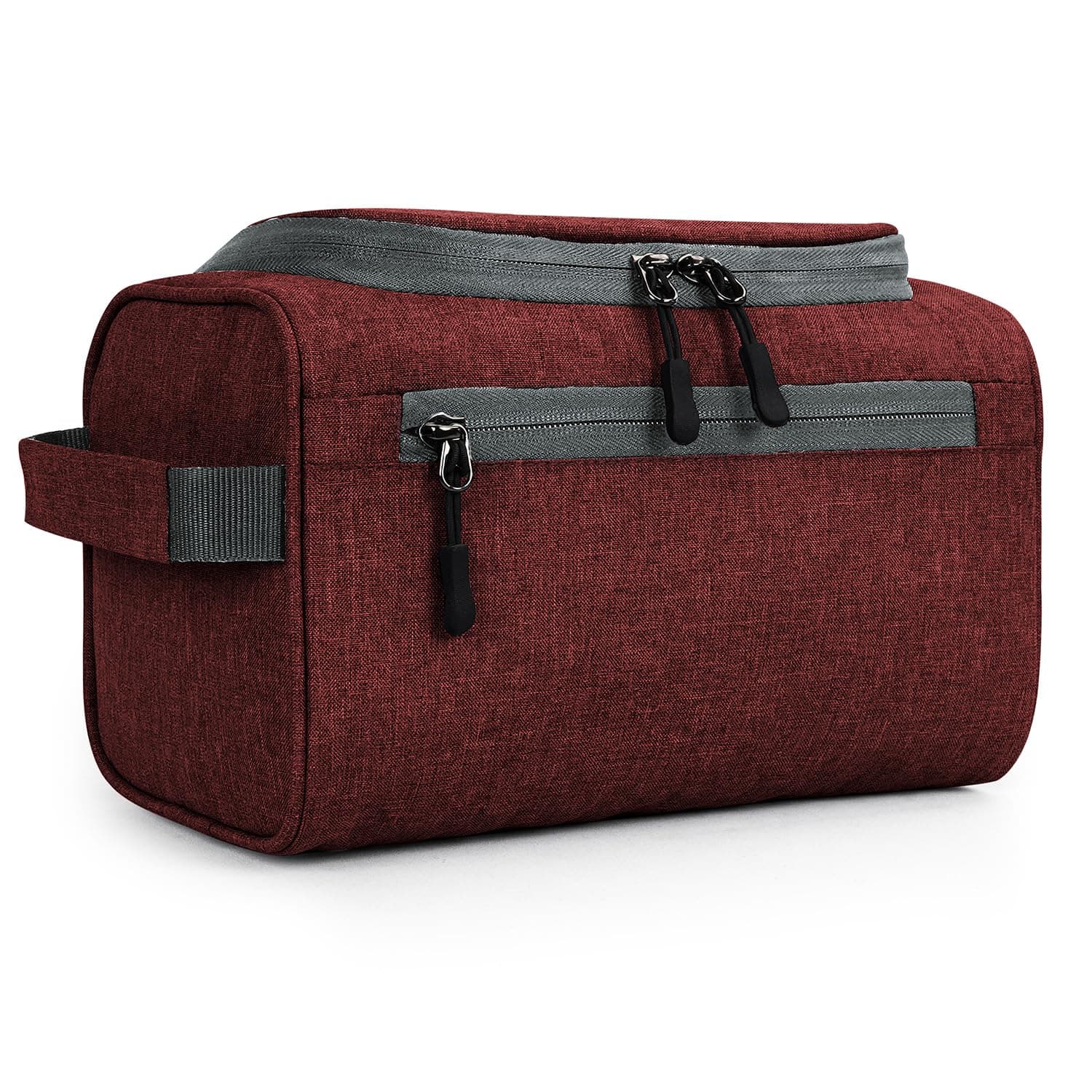 FATMUG Large Toiletry Organizer Dopp Kit Washbag for Men, Cosmetics Pouch for Women- Maroon