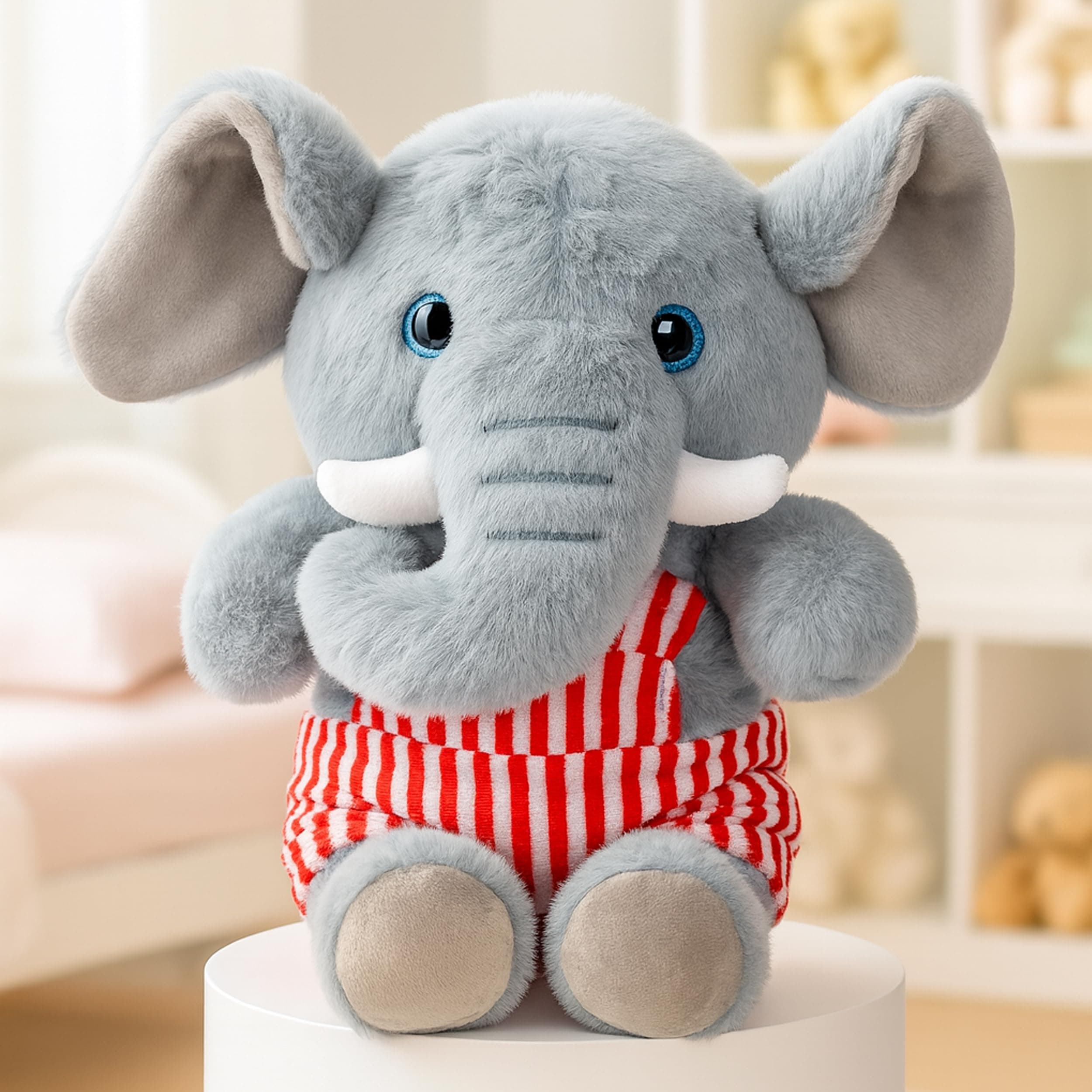 Babique Dangri Elephant Stuffed Plush Animal | Teddy Bear Soft Toy |Ideal for Birthdays & Special Occasions Girls/Boys, Baby Kids -(Grey, 38Cm)