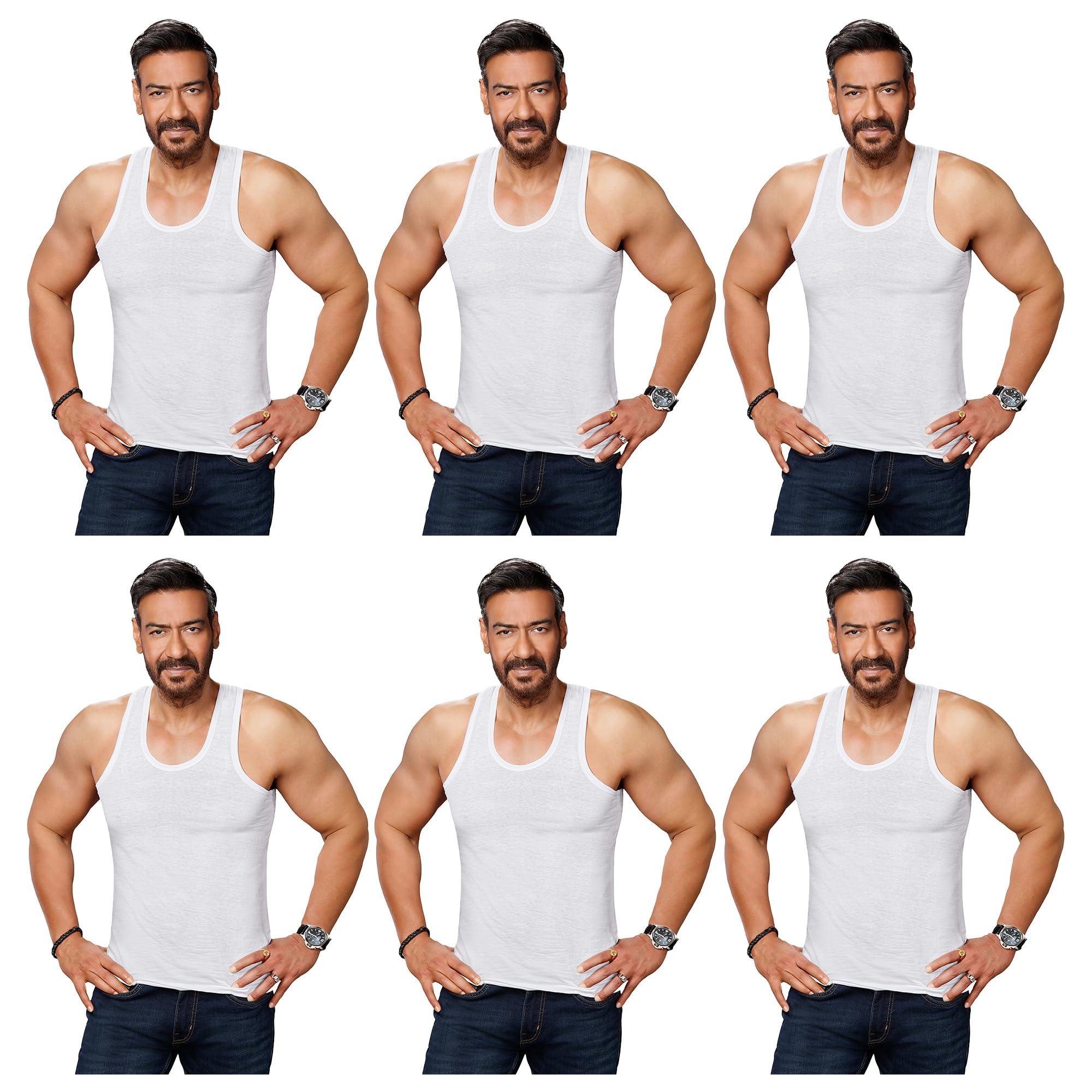 Amul Comfy Men’s Vest | 100% Cotton Single Jersey Fabric | U Neck Sleeveless Innerwear | Ultra Soft Hand Feel | Seamless Body | Superior Comfort | Color may vary | (Pack of 6)