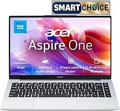 Acer Smartchoice Aspire One, Intel Core Celeron N4500, Office 2024 + M365 Basic, 12GB LPDDR4X / 256GB SSD, 14.0"/35.56cm TN HD Display, Win 11 Home, Pure Silver, 1.3KG, A114-45, Thin and Light Laptop