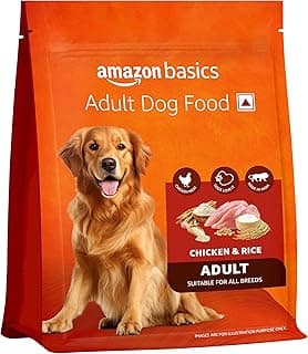 Amazon Basics Dry Dog Food | 1 Kg Trial Pack| Chicken & Rice | with Real Chicken Meat | Kibble for Adult Dogs | Packed with Protein | Suitable for All Breeds