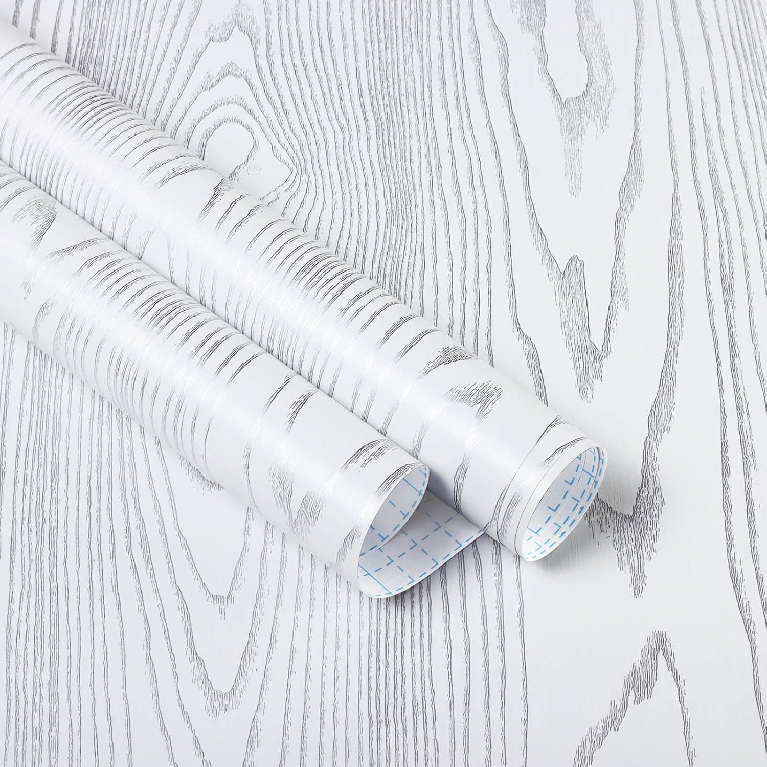 VKR Waterproof Removable Self Adhesive Wallpaper Roll | Peel & Stick Vinyl Furniture Covering for Kitchen Slabs, Tables, Cabinets & Shelves (Wooden White, Pack of 1)