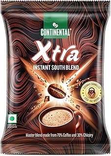 Continental Coffee Xtra Instant Coffee Powder | 50gm Pouch | 70% Coffee 30% Chicory | South Blend Instant Coffee | Medium Roast | Premium Blend of Arabica & Robusta | Rich Aromatic Coffee