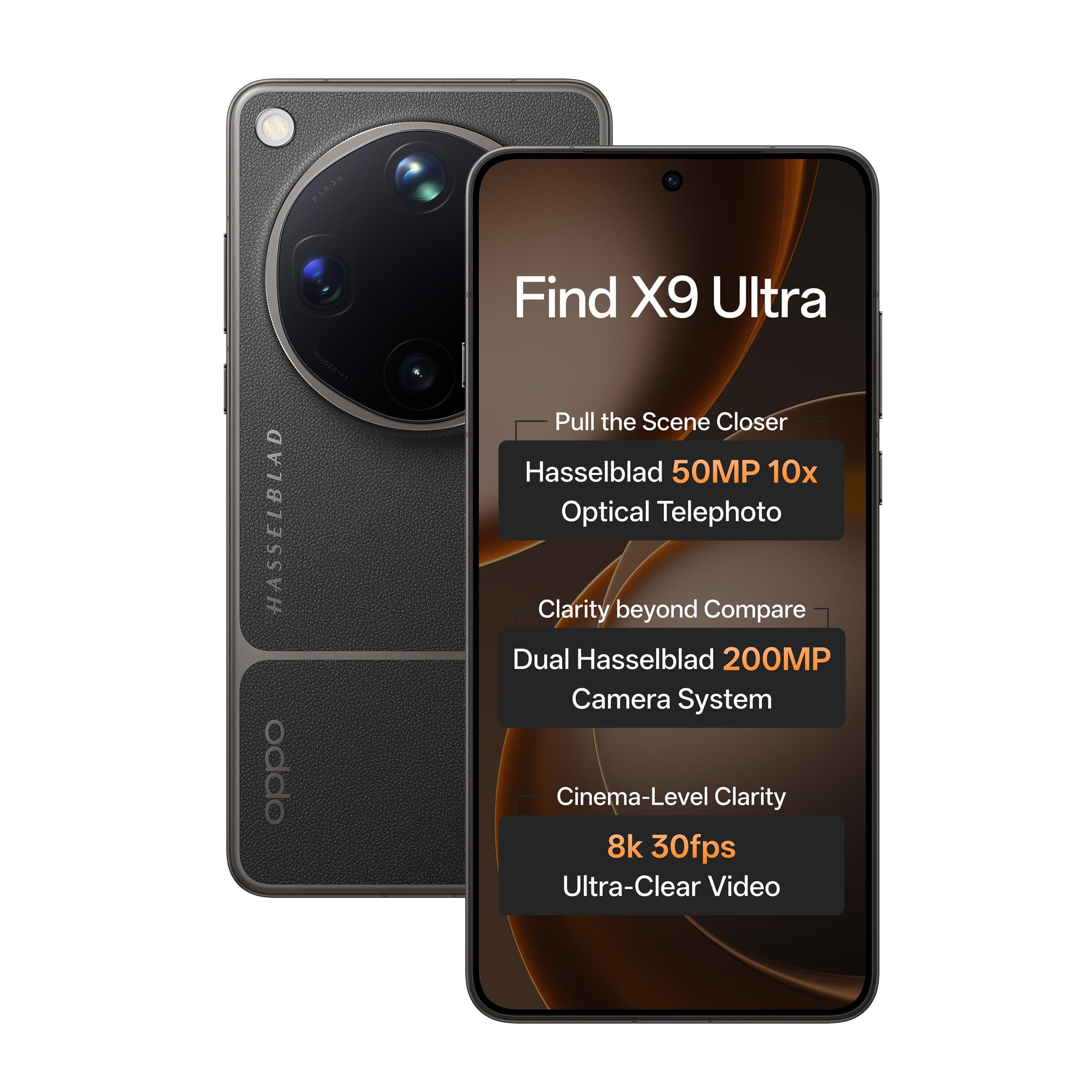 Oppo Find X9 Ultra 5G (Tundra Umber, 12GB, 512GB) | Hasselblad 50MP 10× Ultra-Sensing Optical-Zoom Telephoto | Dual 200MP | 8K Video | Snapdragon 8 Elite Gen 5 | 7050mAh 100W